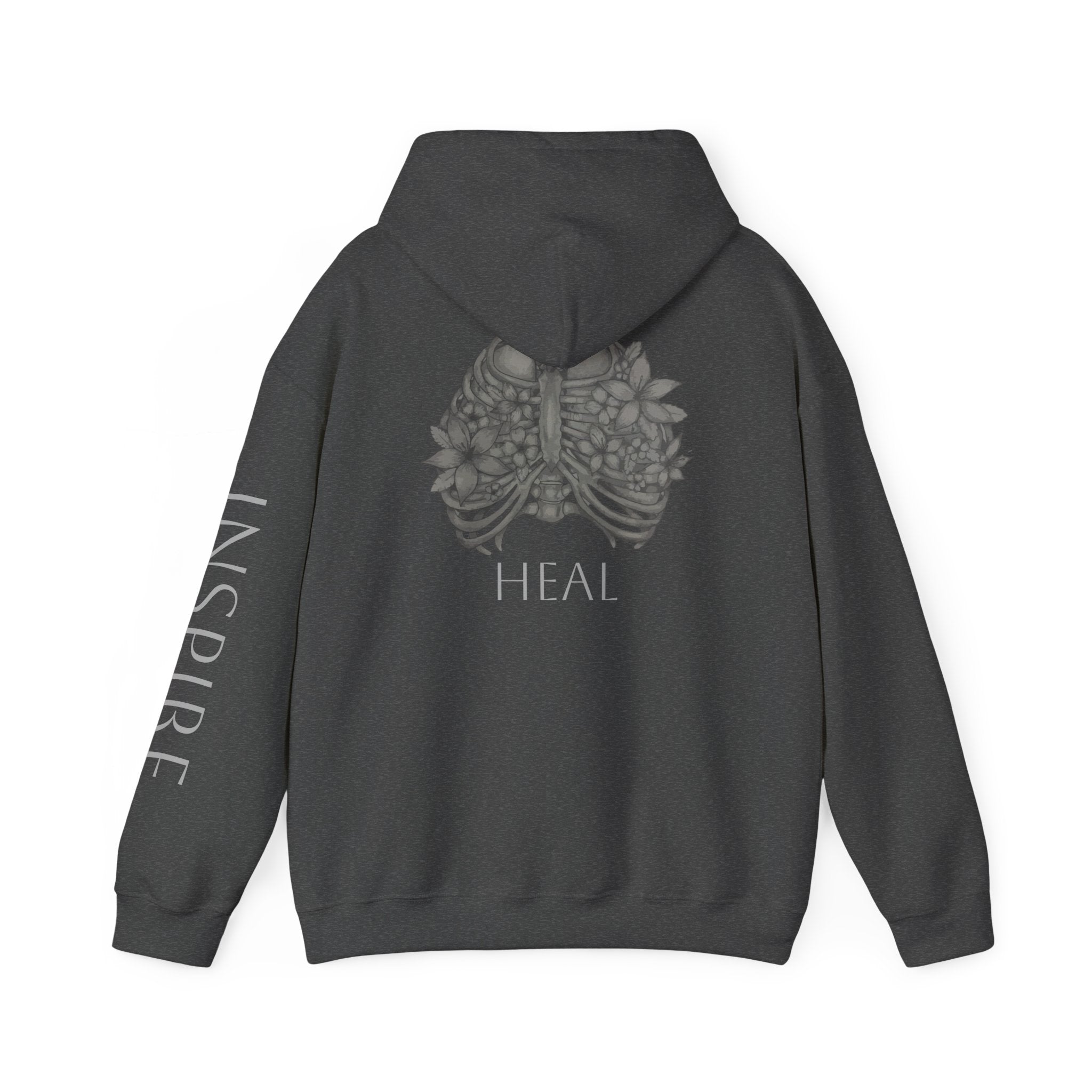 Inspire & Heal Hooded Sweatshirt - Cozy Motivational Apparel for Self-Care