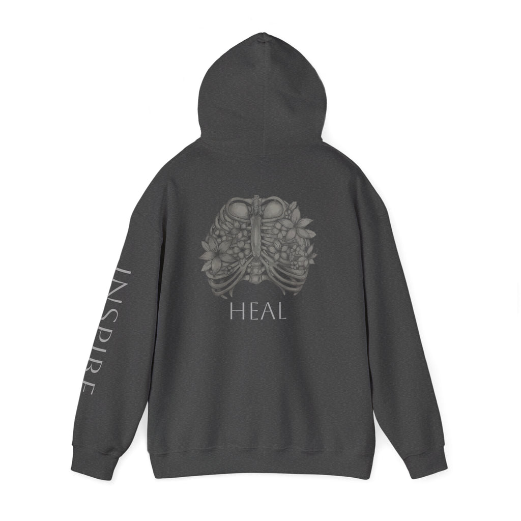 Inspire & Heal Hooded Sweatshirt - Cozy Motivational Apparel for Self-Care