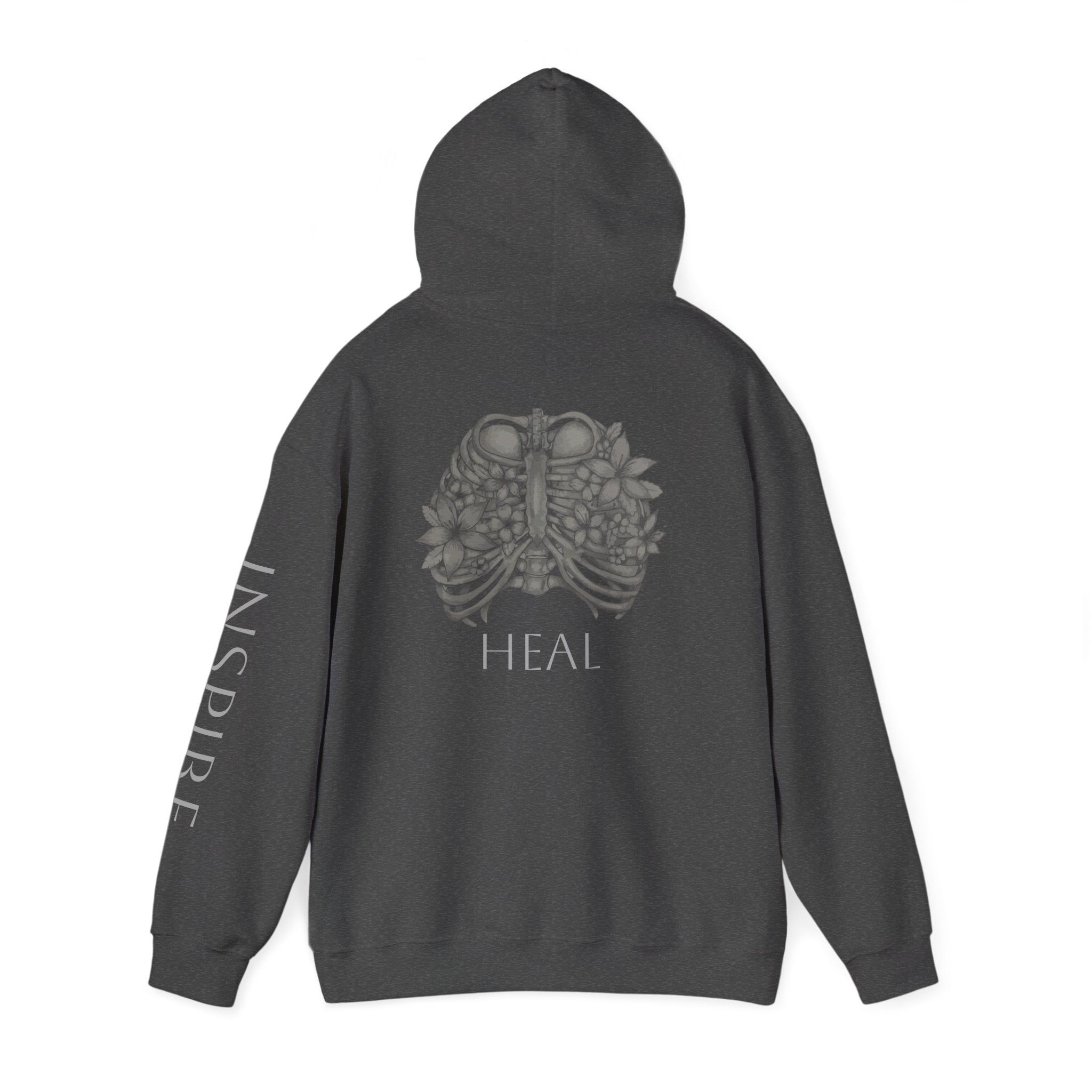 Inspire & Heal Hooded Sweatshirt - Cozy Motivational Apparel for Self-Care