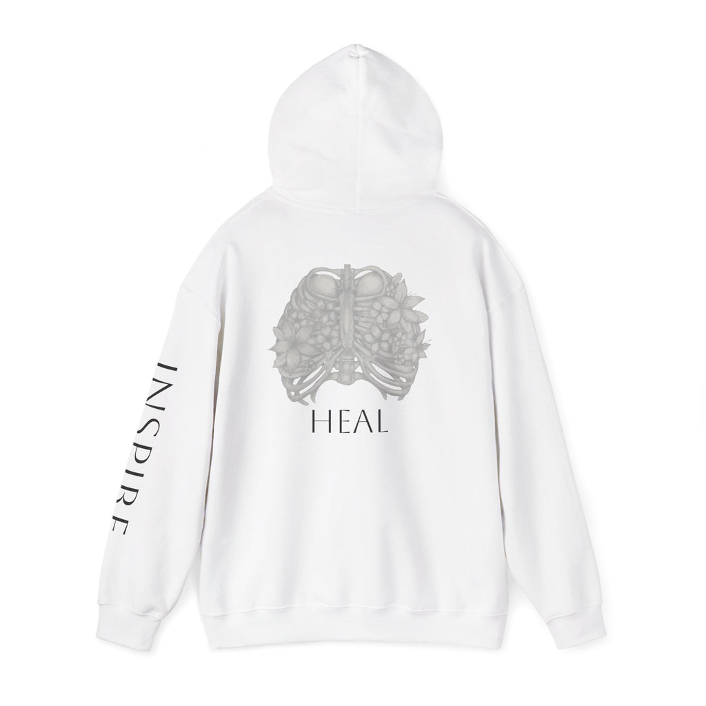 Inspire & Heal Hooded Sweatshirt - Cozy Motivational Apparel for Self-Care