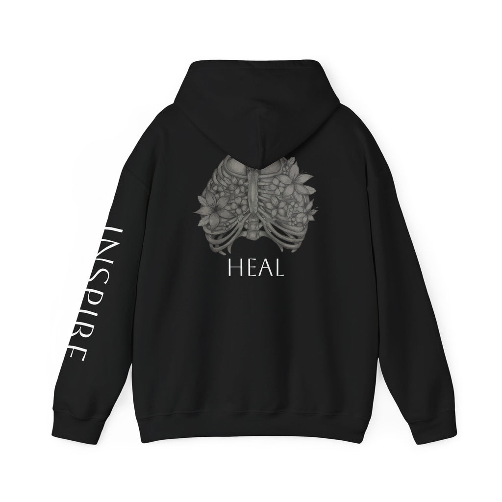 Inspire & Heal Hooded Sweatshirt - Cozy Motivational Apparel for Self-Care