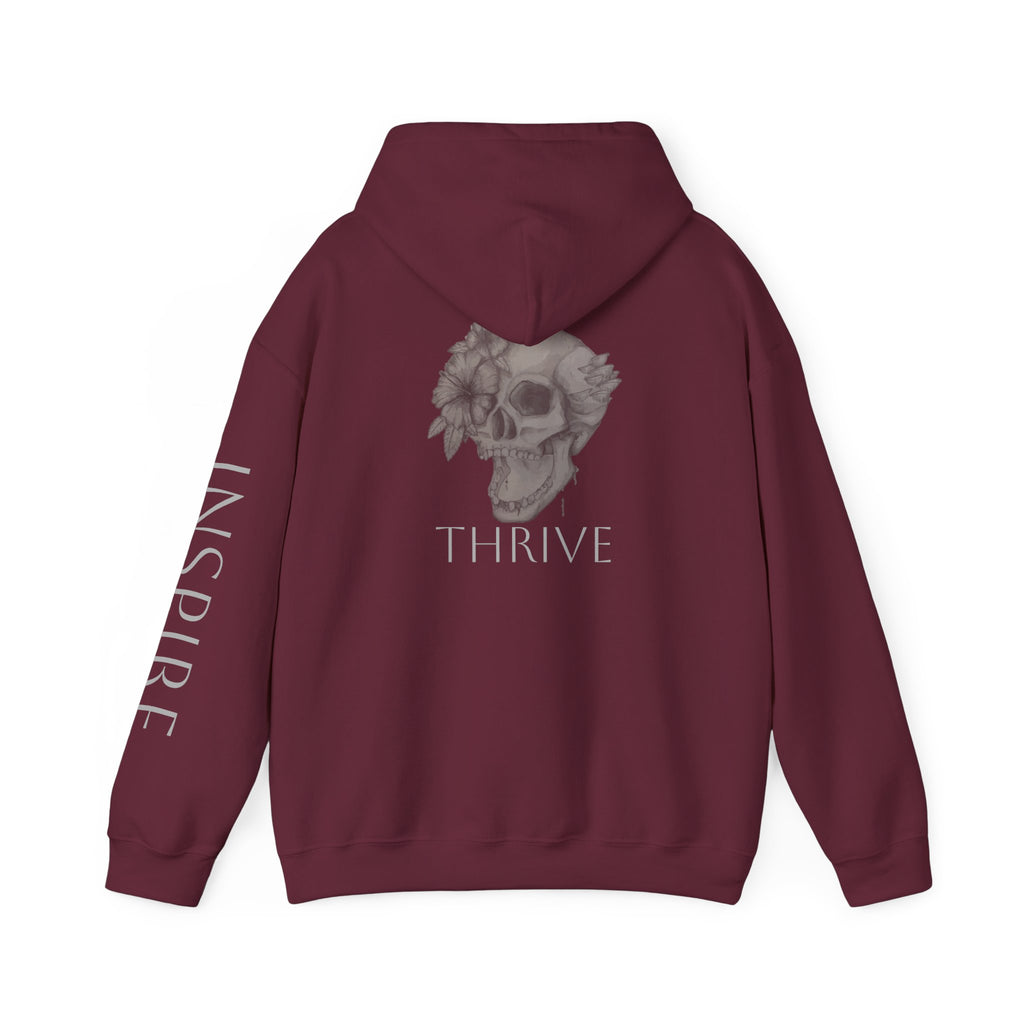 Inspire & Thrive Hooded Sweatshirt - Cozy Motivational Apparel for Self-Care