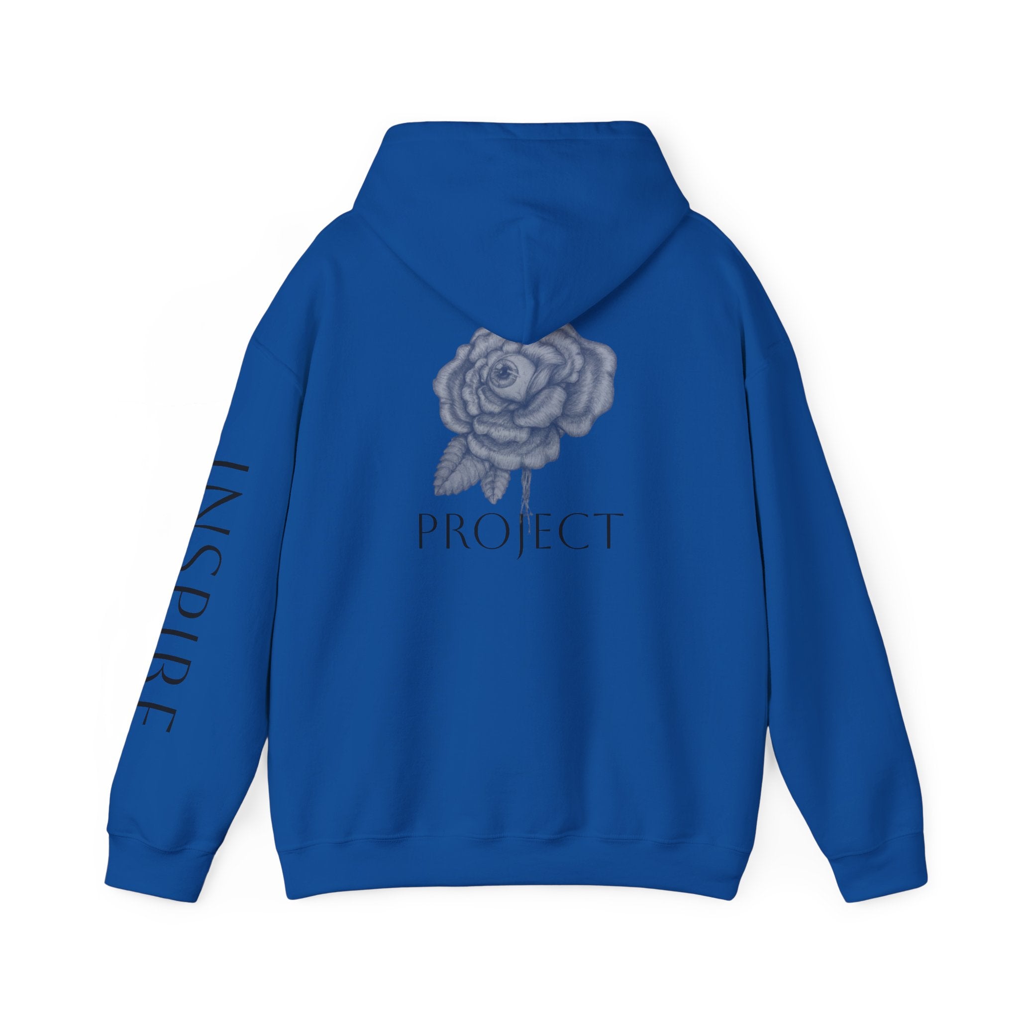 Inspire & Project Hooded Sweatshirt - Cozy Motivational Apparel for Self-Care