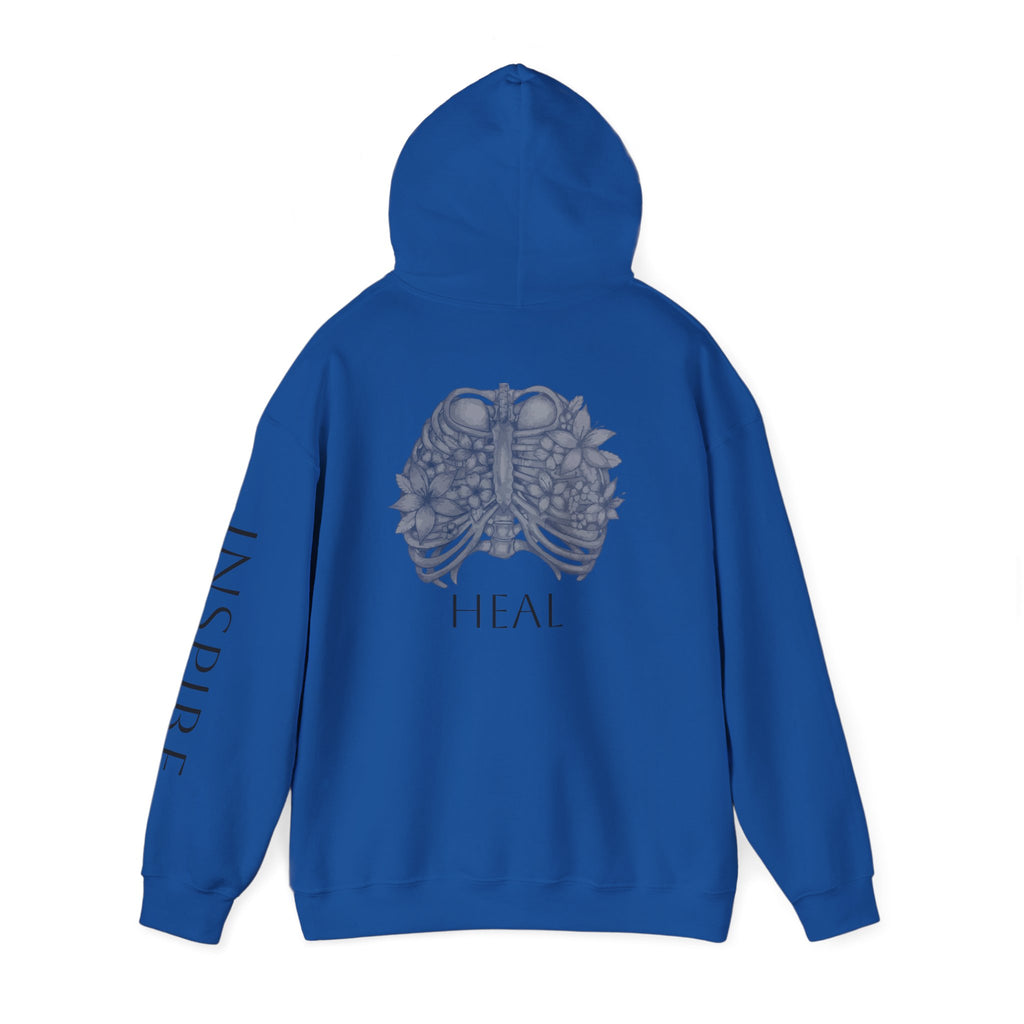 Inspire & Heal Hooded Sweatshirt - Cozy Motivational Apparel for Self-Care