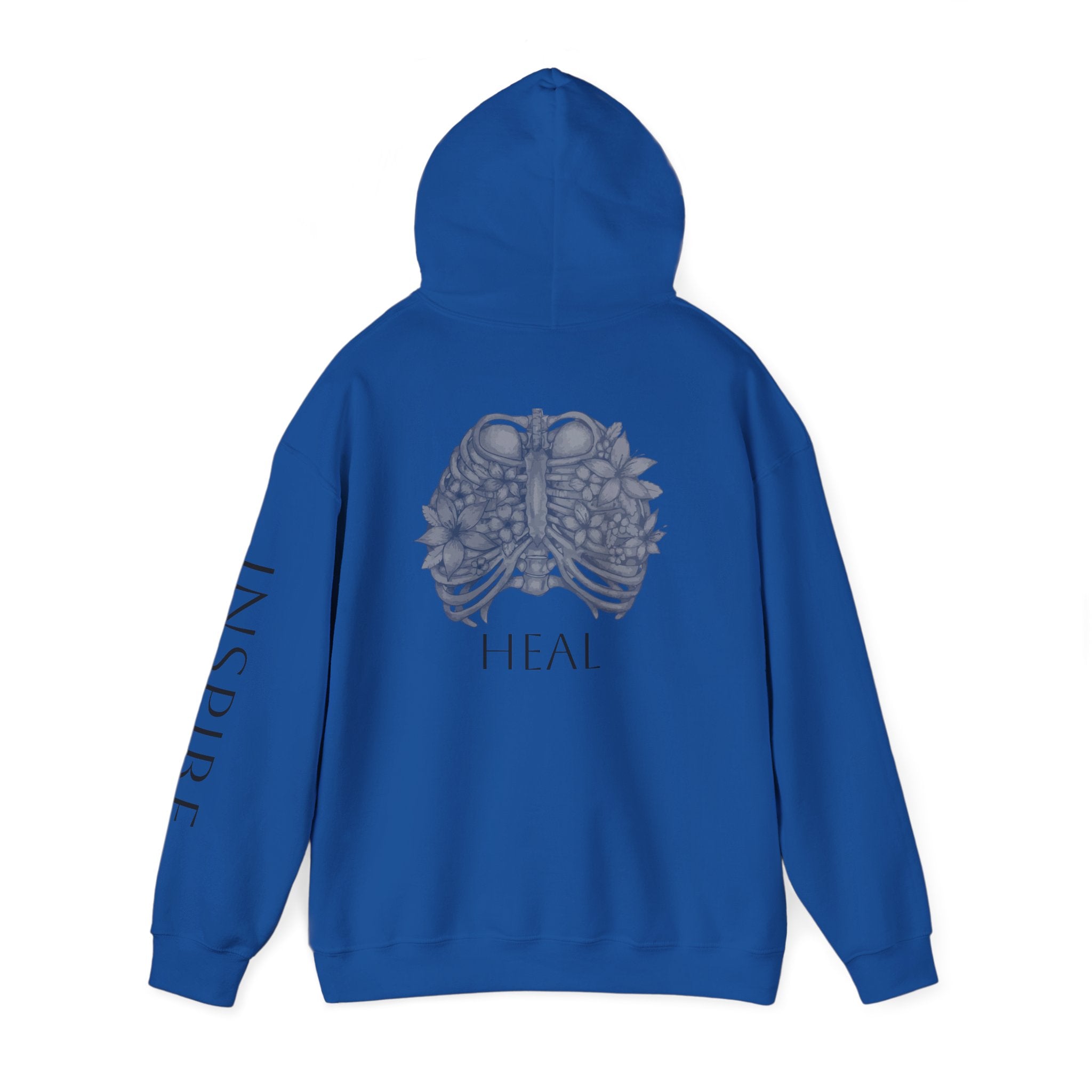 Inspire & Heal Hooded Sweatshirt - Cozy Motivational Apparel for Self-Care