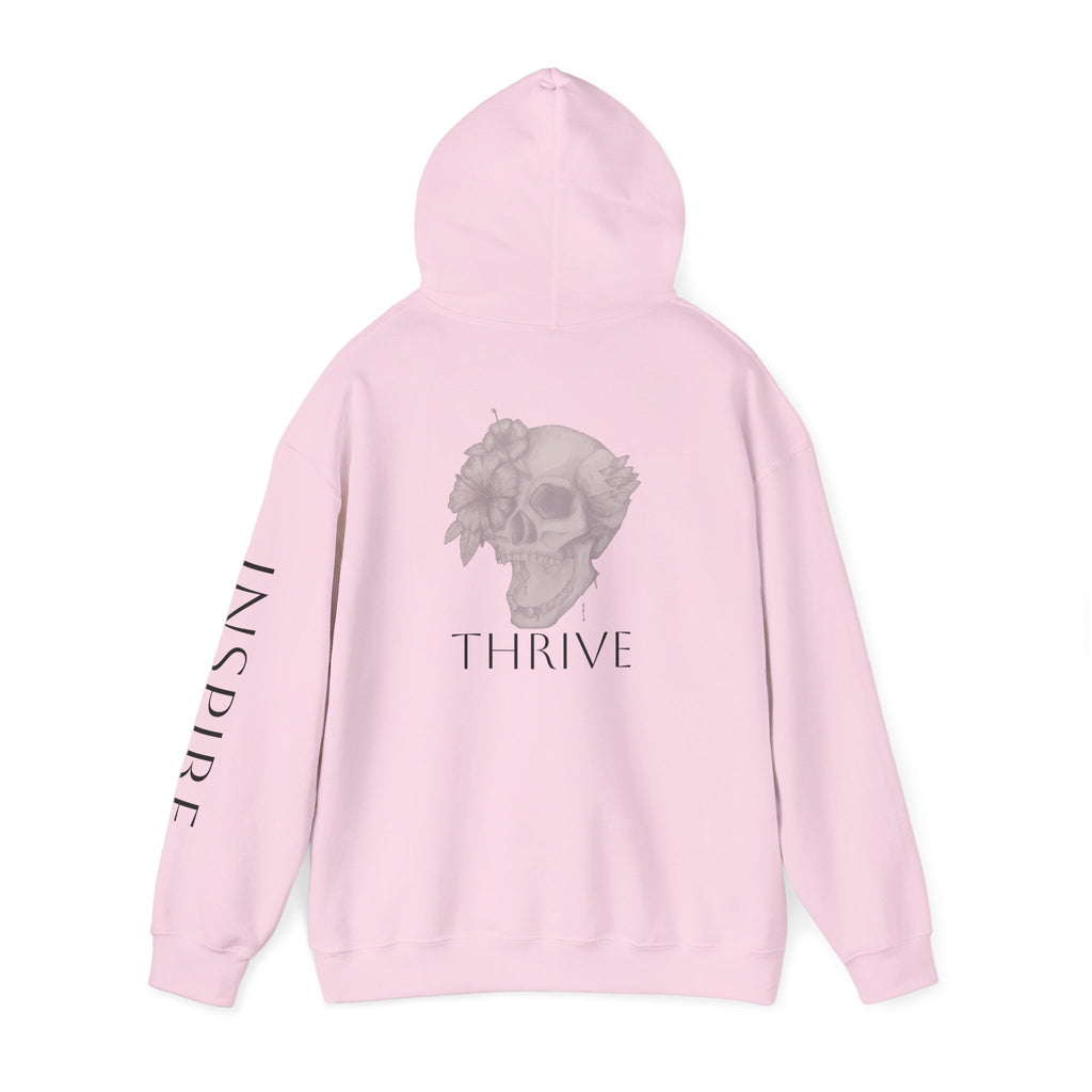 Inspire & Thrive Hooded Sweatshirt - Cozy Motivational Apparel for Self-Care