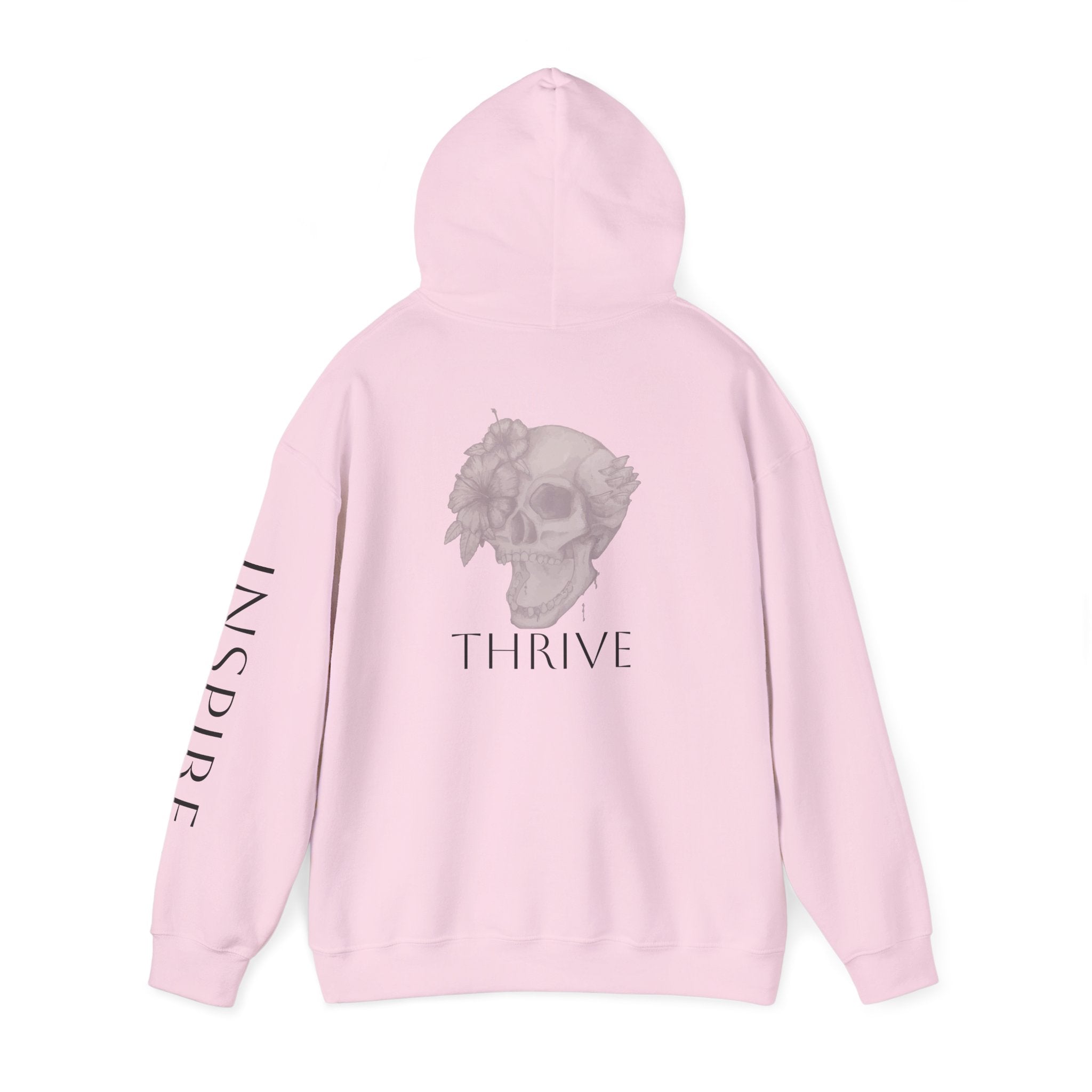 Inspire & Thrive Hooded Sweatshirt - Cozy Motivational Apparel for Self-Care