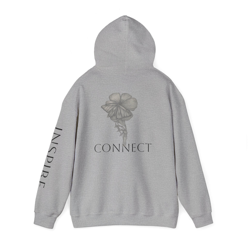 Inspire & Connect Hooded Sweatshirt - Cozy Motivational Apparel for Self-Care