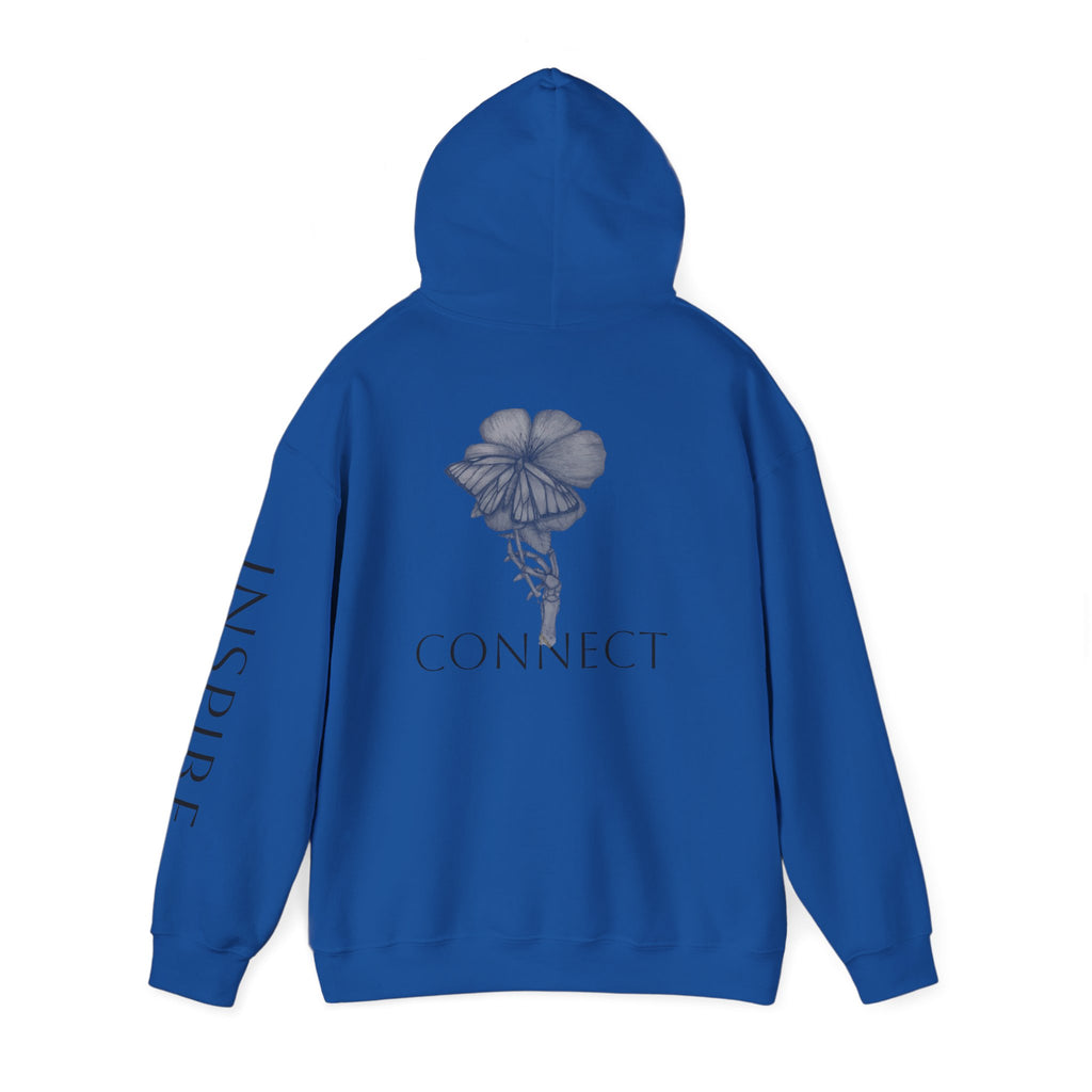 Inspire & Connect Hooded Sweatshirt - Cozy Motivational Apparel for Self-Care