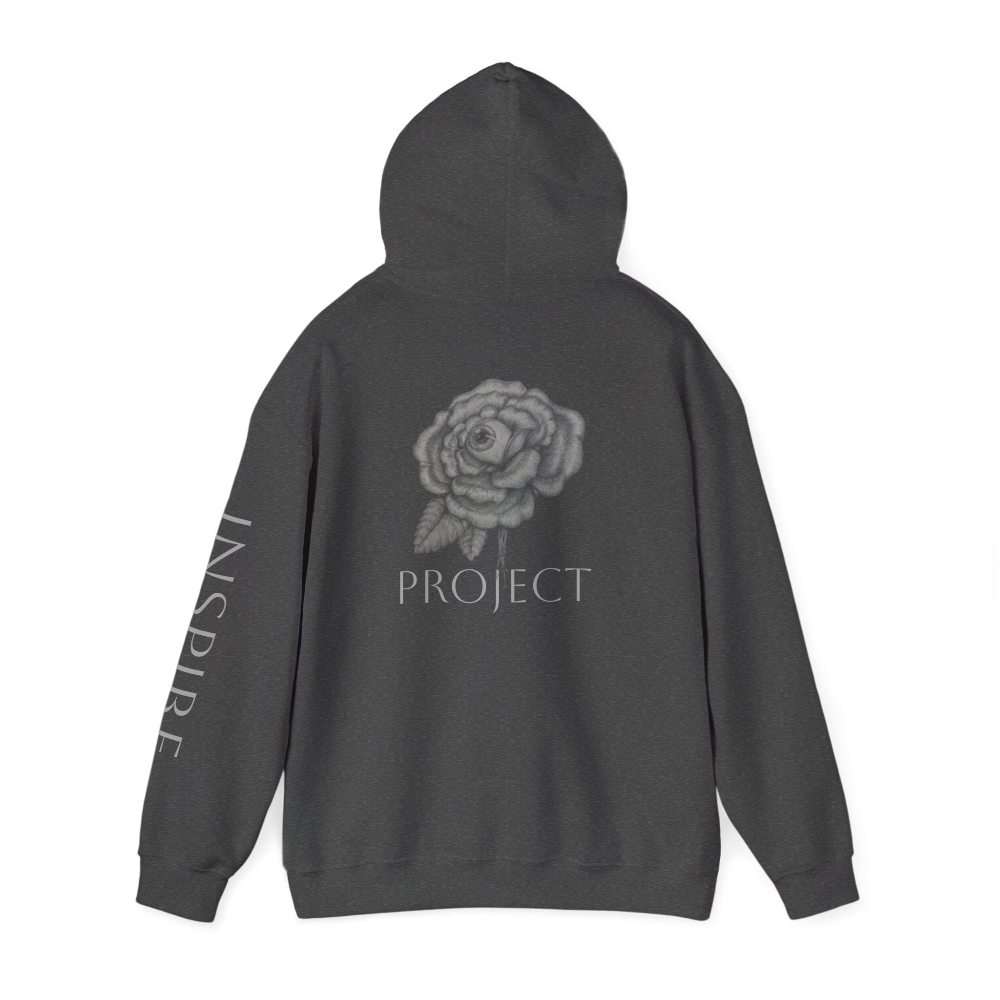 Inspire & Project Hooded Sweatshirt - Cozy Motivational Apparel for Self-Care