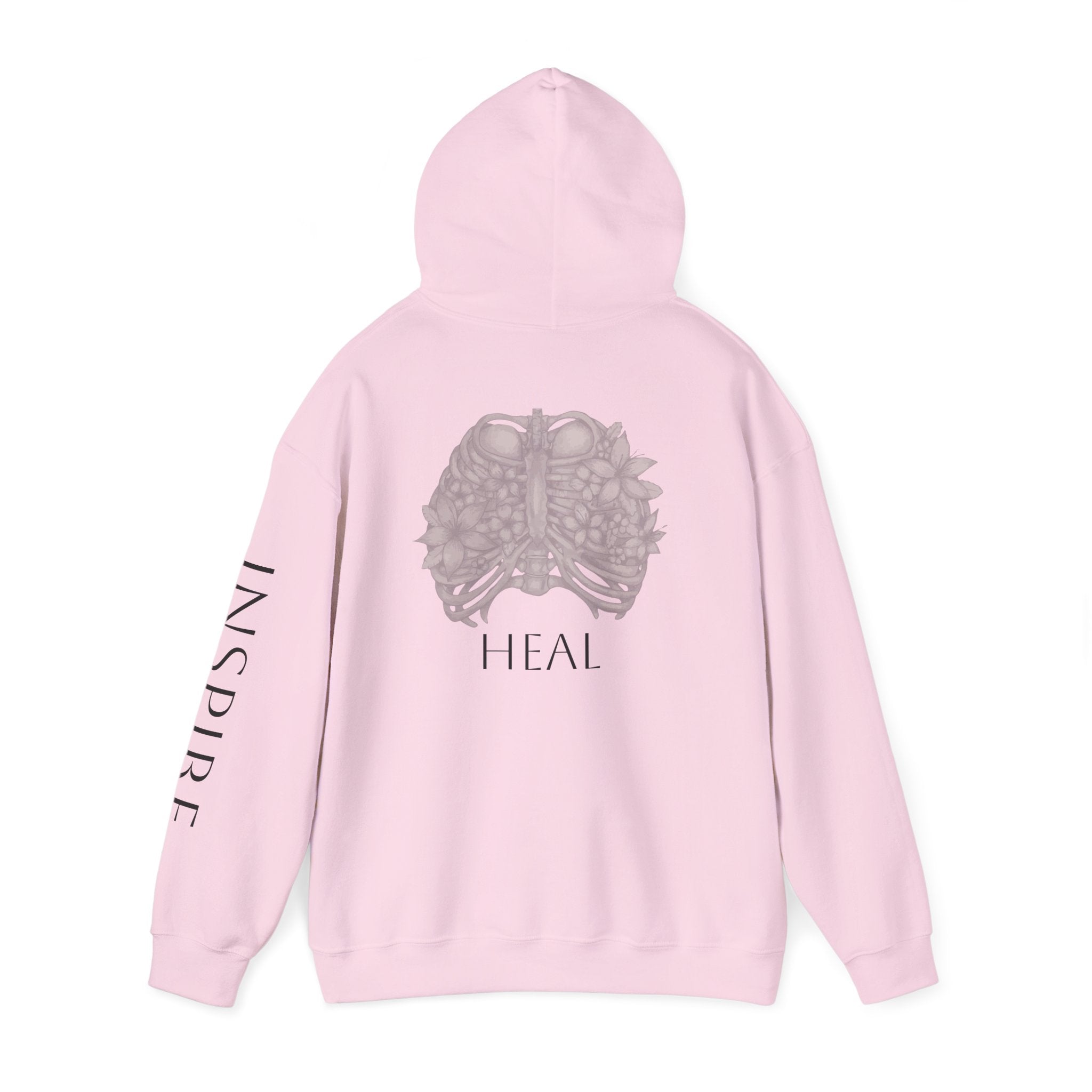 Inspire & Heal Hooded Sweatshirt - Cozy Motivational Apparel for Self-Care