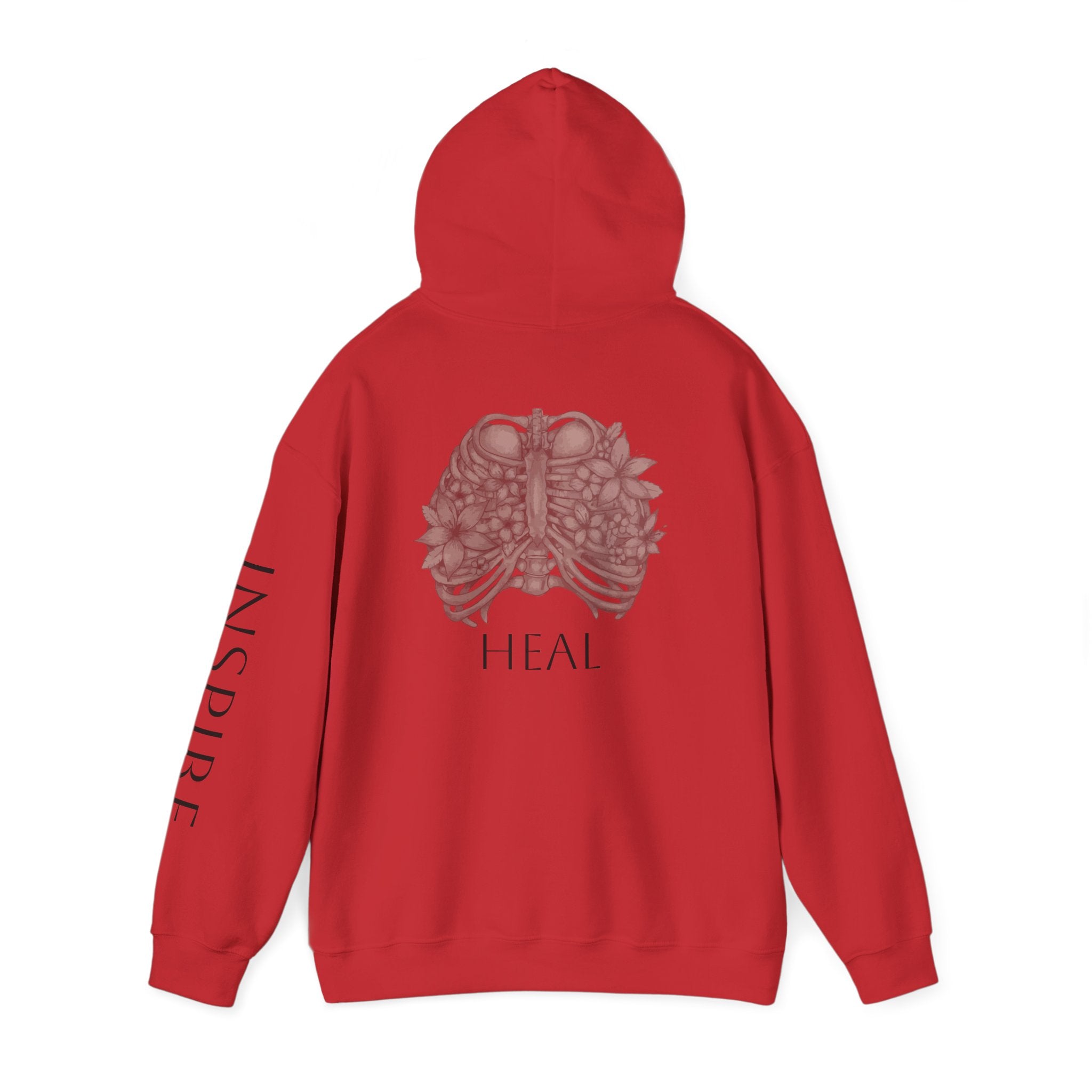 Inspire & Heal Hooded Sweatshirt - Cozy Motivational Apparel for Self-Care