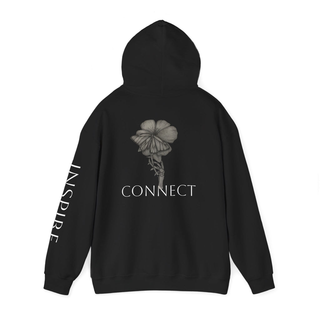 Inspire & Connect Hooded Sweatshirt - Cozy Motivational Apparel for Self-Care