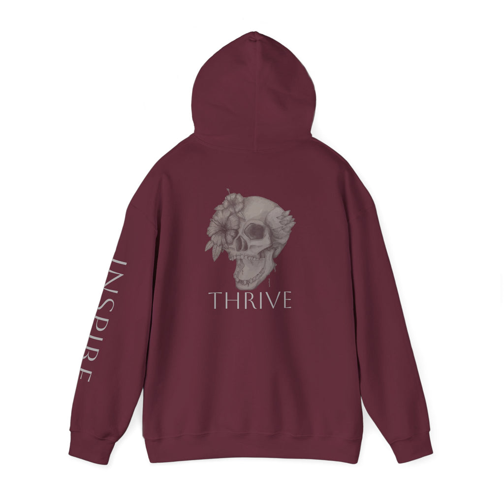 Inspire & Thrive Hooded Sweatshirt - Cozy Motivational Apparel for Self-Care