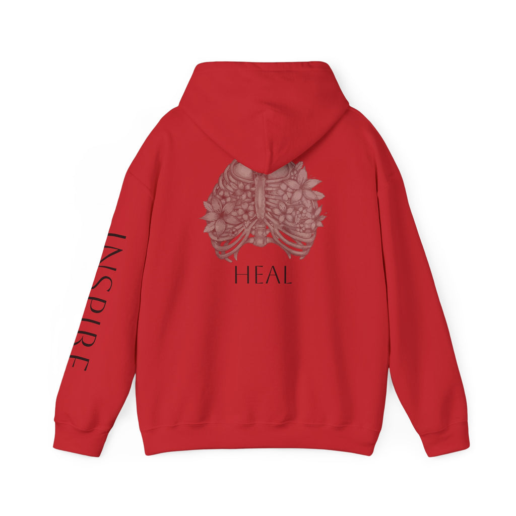 Inspire & Heal Hooded Sweatshirt - Cozy Motivational Apparel for Self-Care