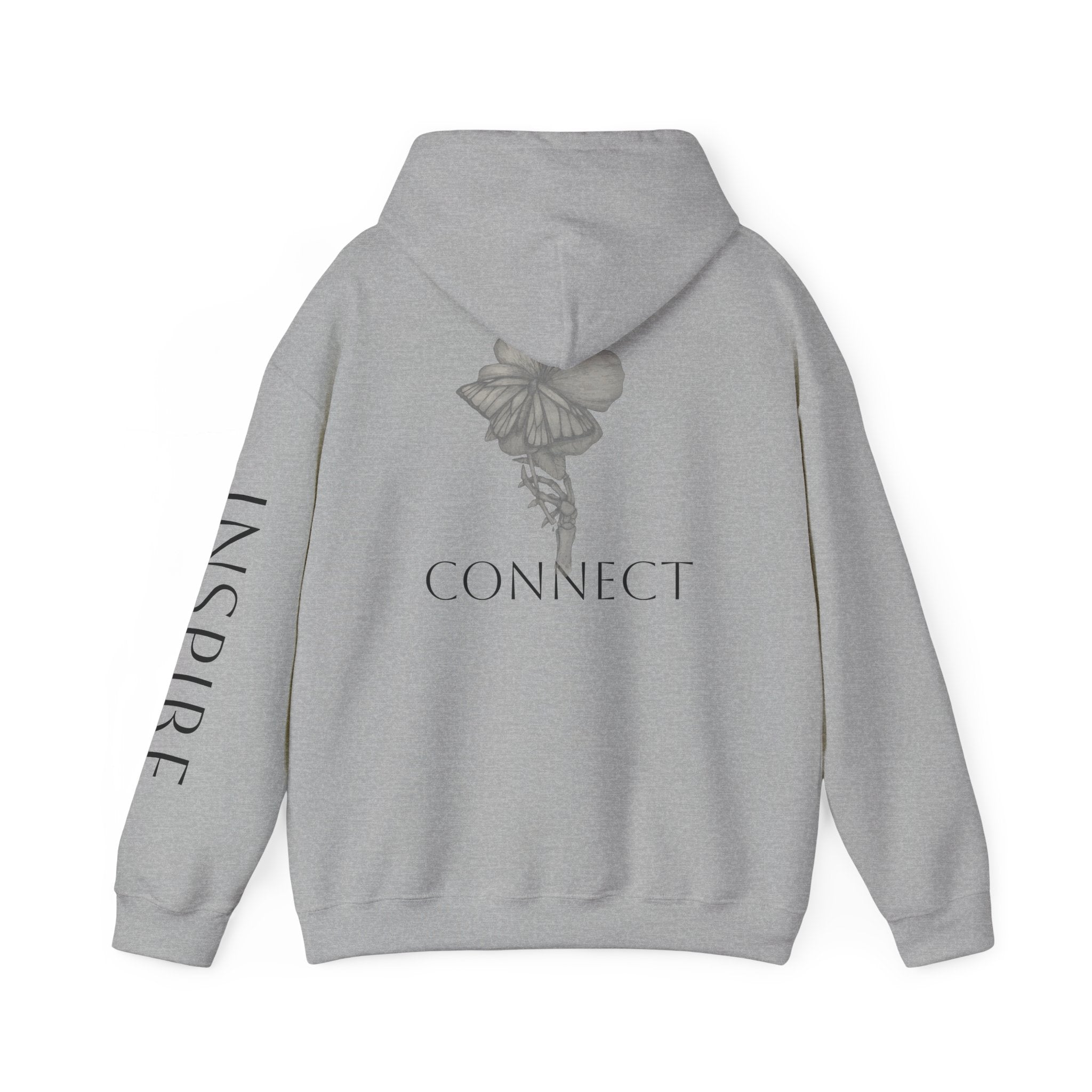 Inspire & Connect Hooded Sweatshirt - Cozy Motivational Apparel for Self-Care