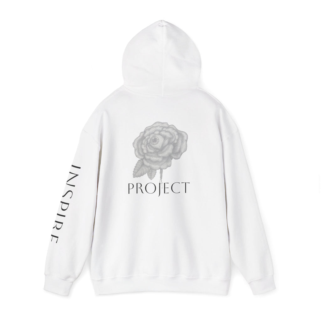Inspire & Project Hooded Sweatshirt - Cozy Motivational Apparel for Self-Care