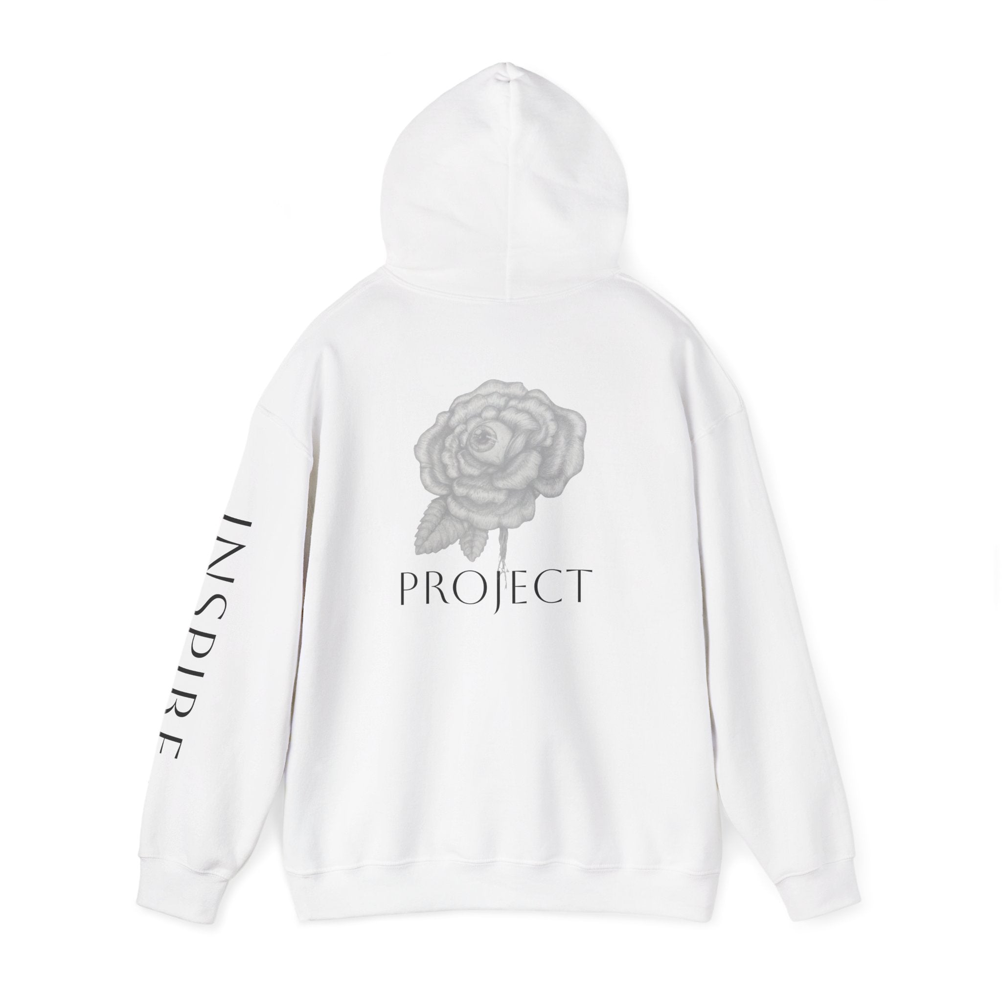 Inspire & Project Hooded Sweatshirt - Cozy Motivational Apparel for Self-Care