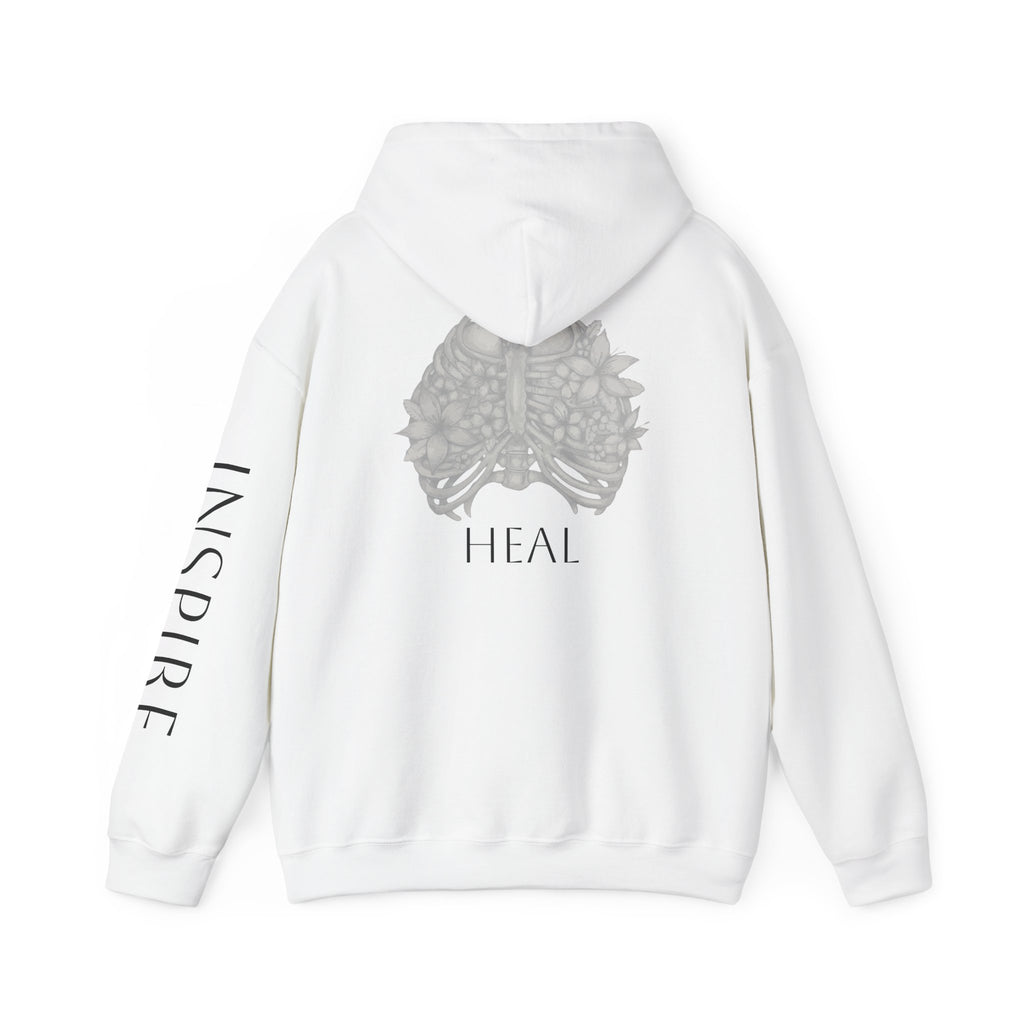 Inspire & Heal Hooded Sweatshirt - Cozy Motivational Apparel for Self-Care
