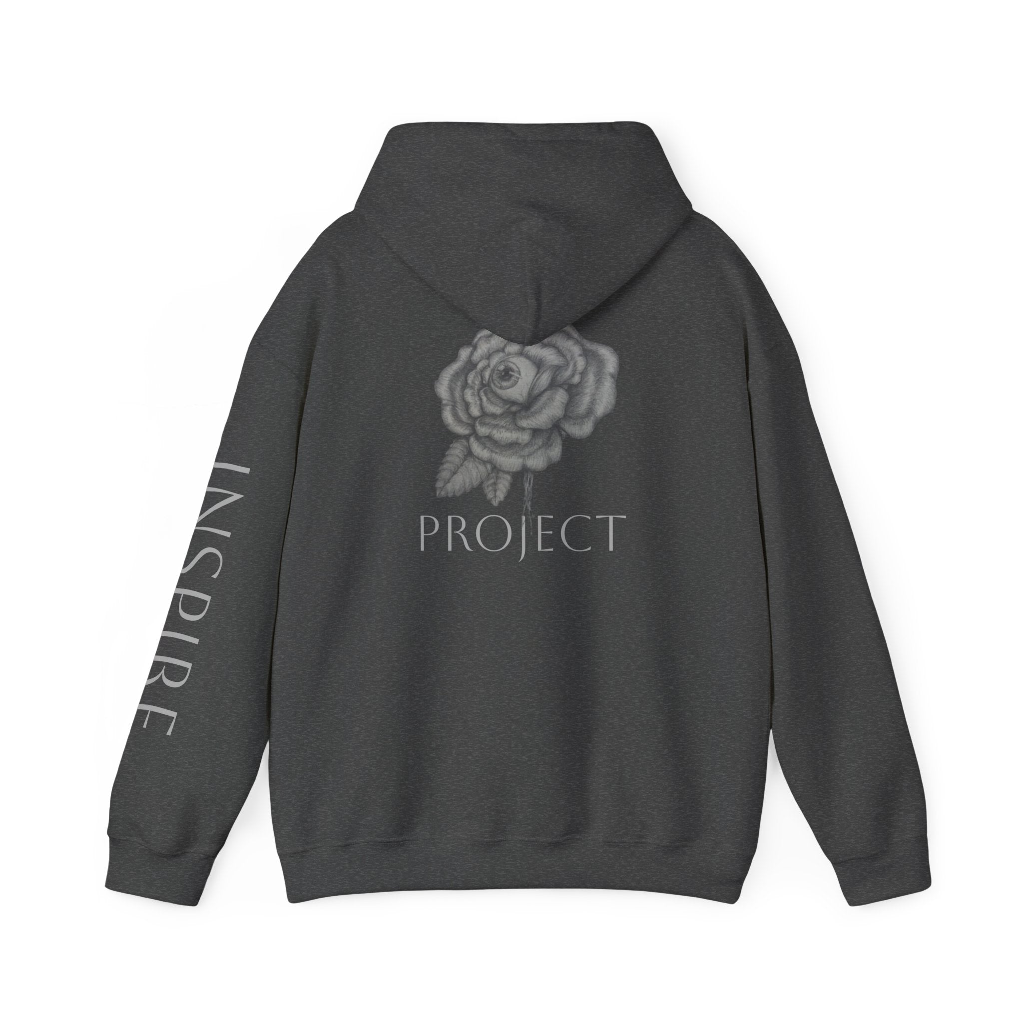 Inspire & Project Hooded Sweatshirt - Cozy Motivational Apparel for Self-Care