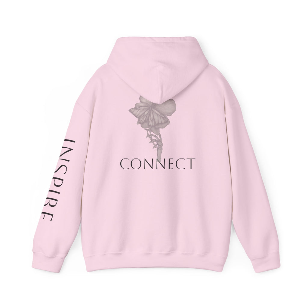 Inspire & Connect Hooded Sweatshirt - Cozy Motivational Apparel for Self-Care