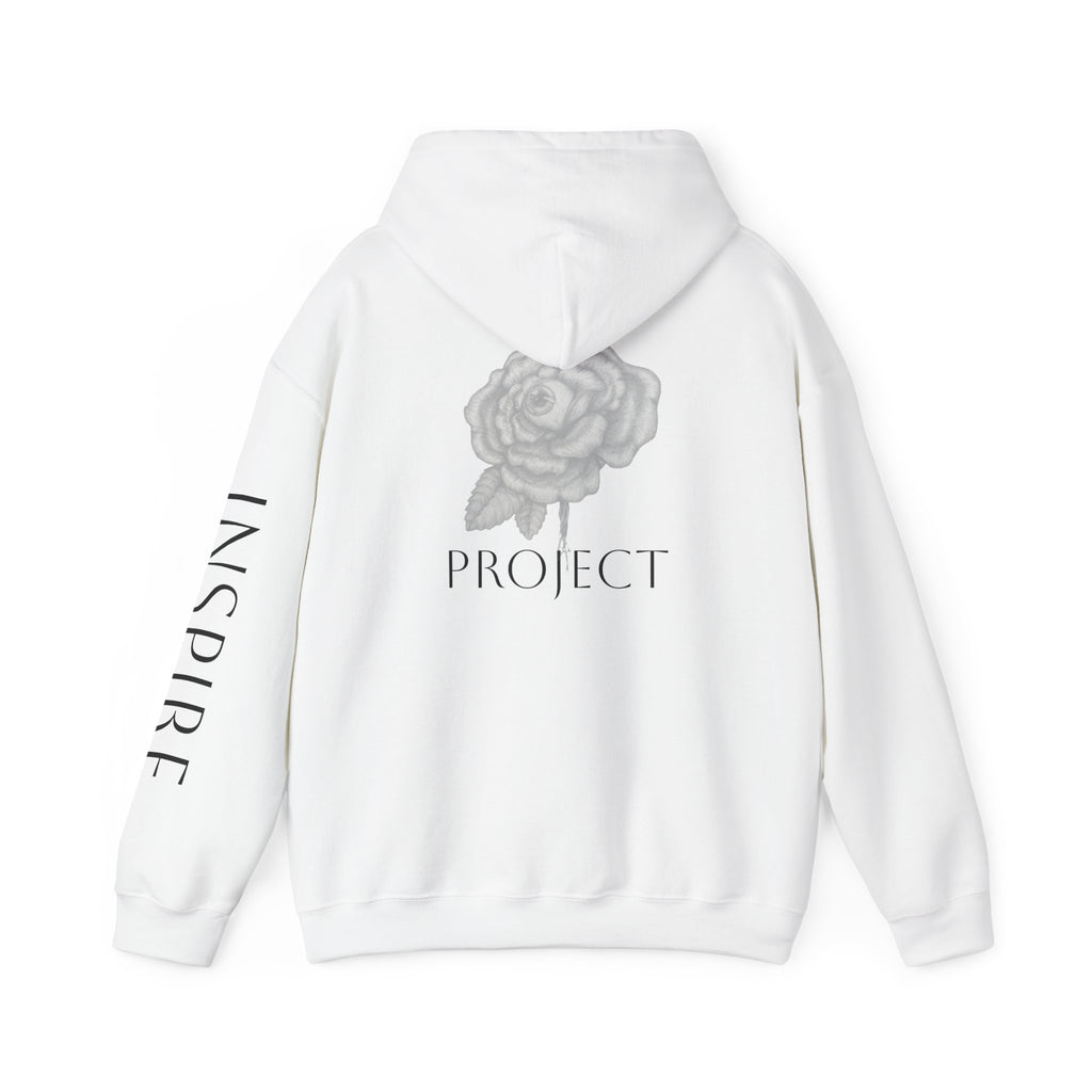 Inspire & Project Hooded Sweatshirt - Cozy Motivational Apparel for Self-Care