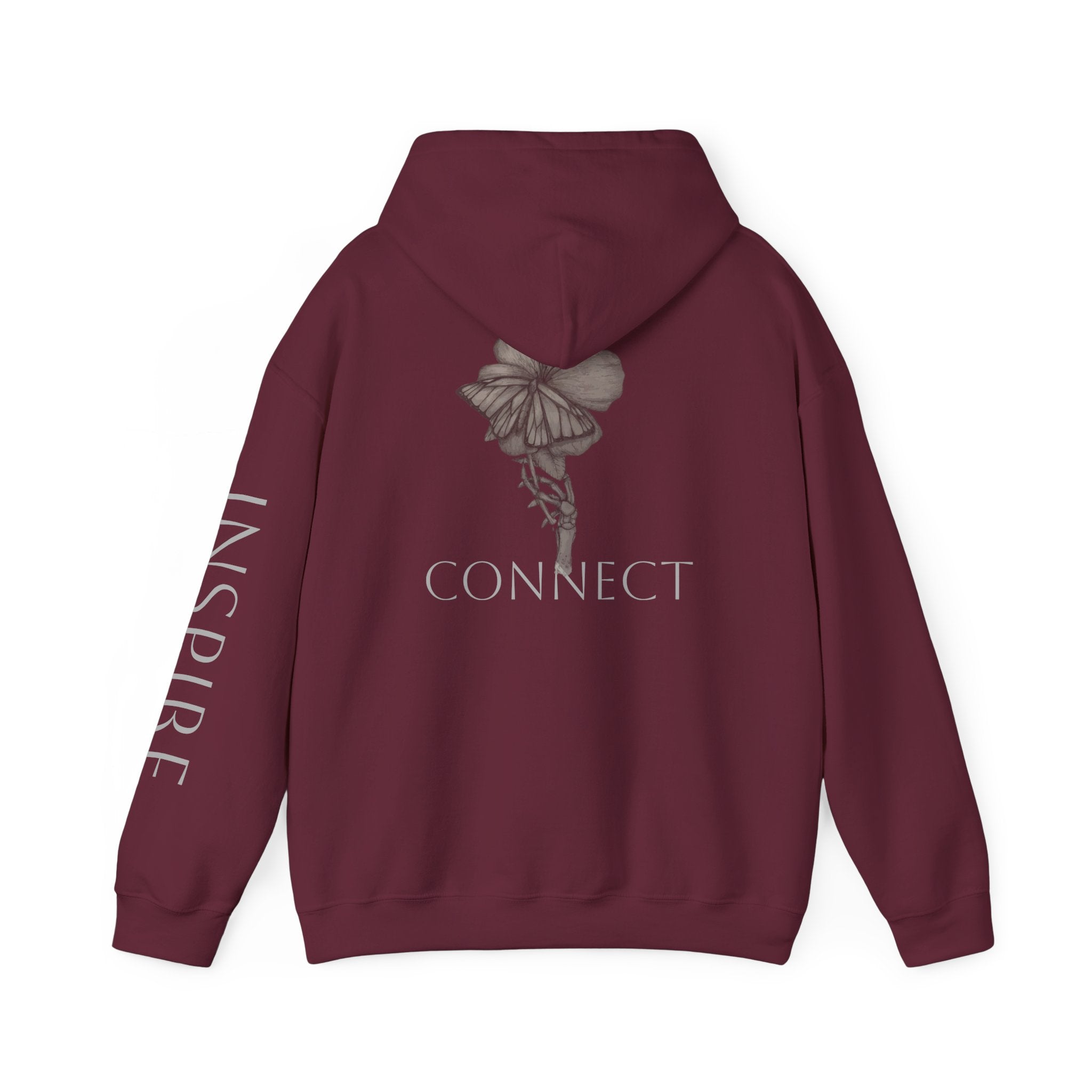 Inspire & Connect Hooded Sweatshirt - Cozy Motivational Apparel for Self-Care