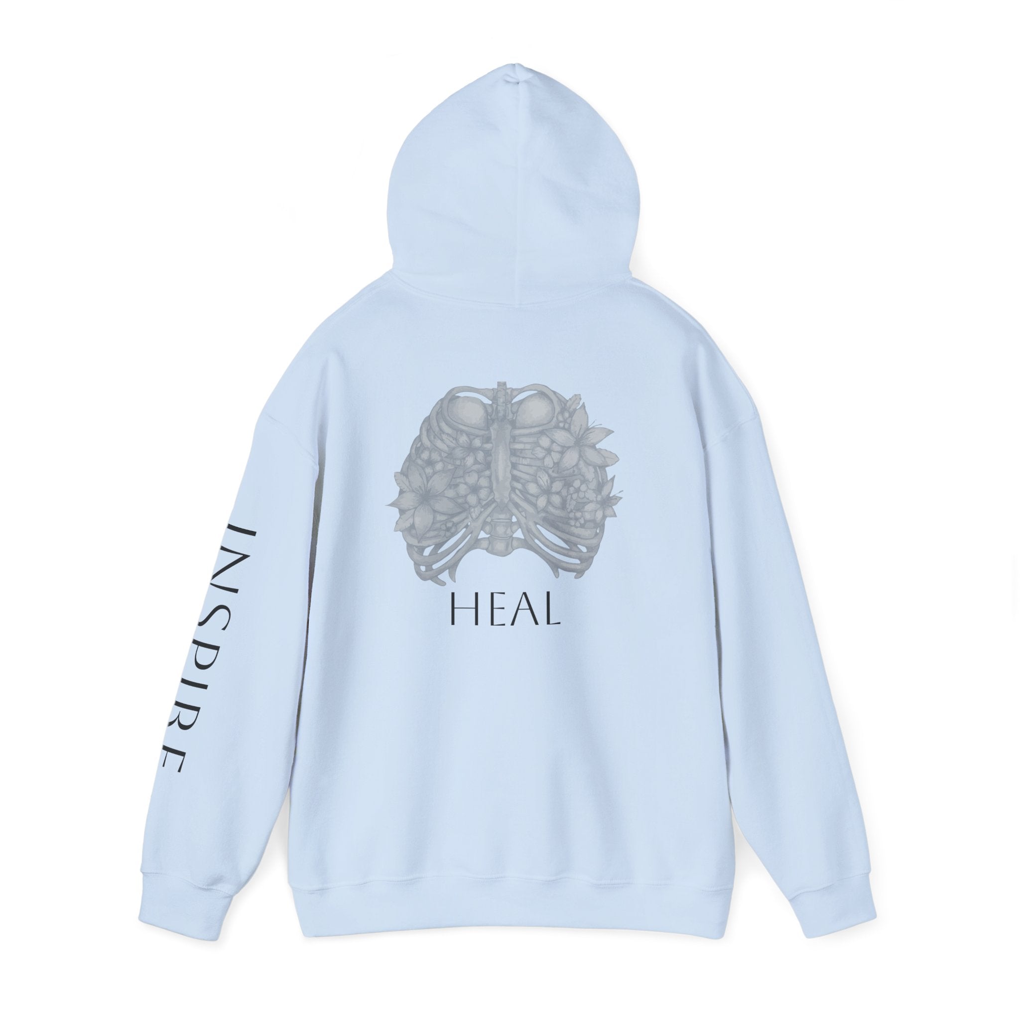 Inspire & Heal Hooded Sweatshirt - Cozy Motivational Apparel for Self-Care