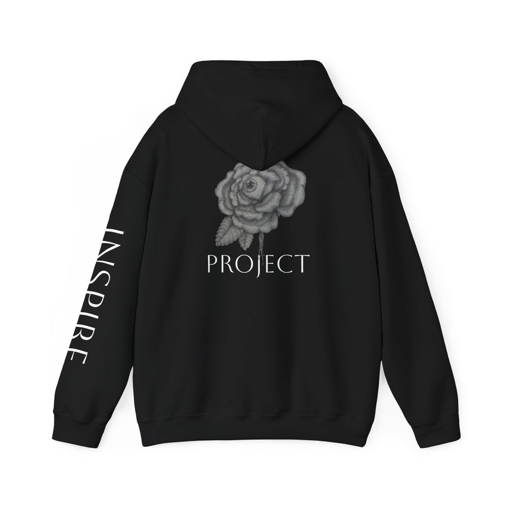 Inspire & Project Hooded Sweatshirt - Cozy Motivational Apparel for Self-Care