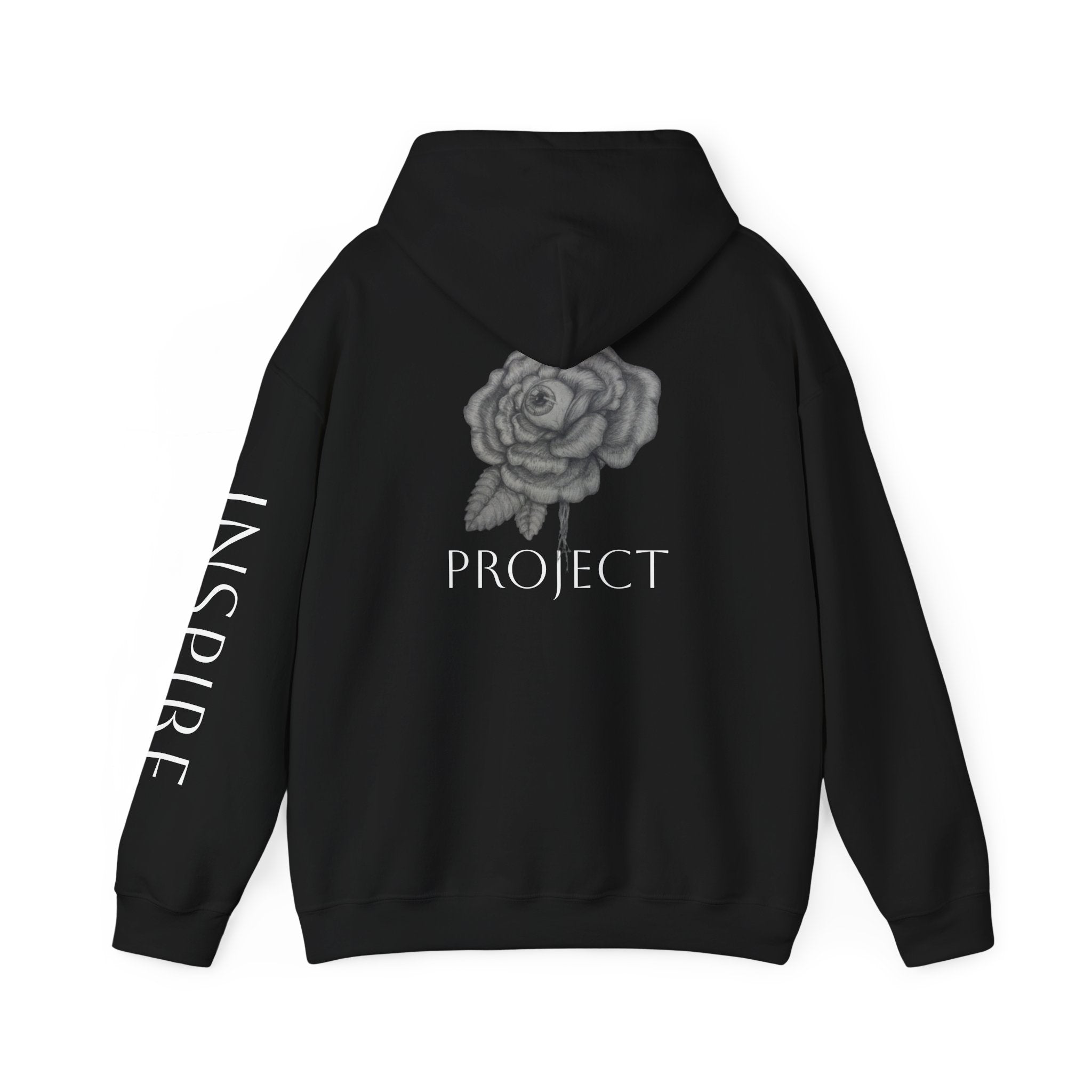 Inspire & Project Hooded Sweatshirt - Cozy Motivational Apparel for Self-Care
