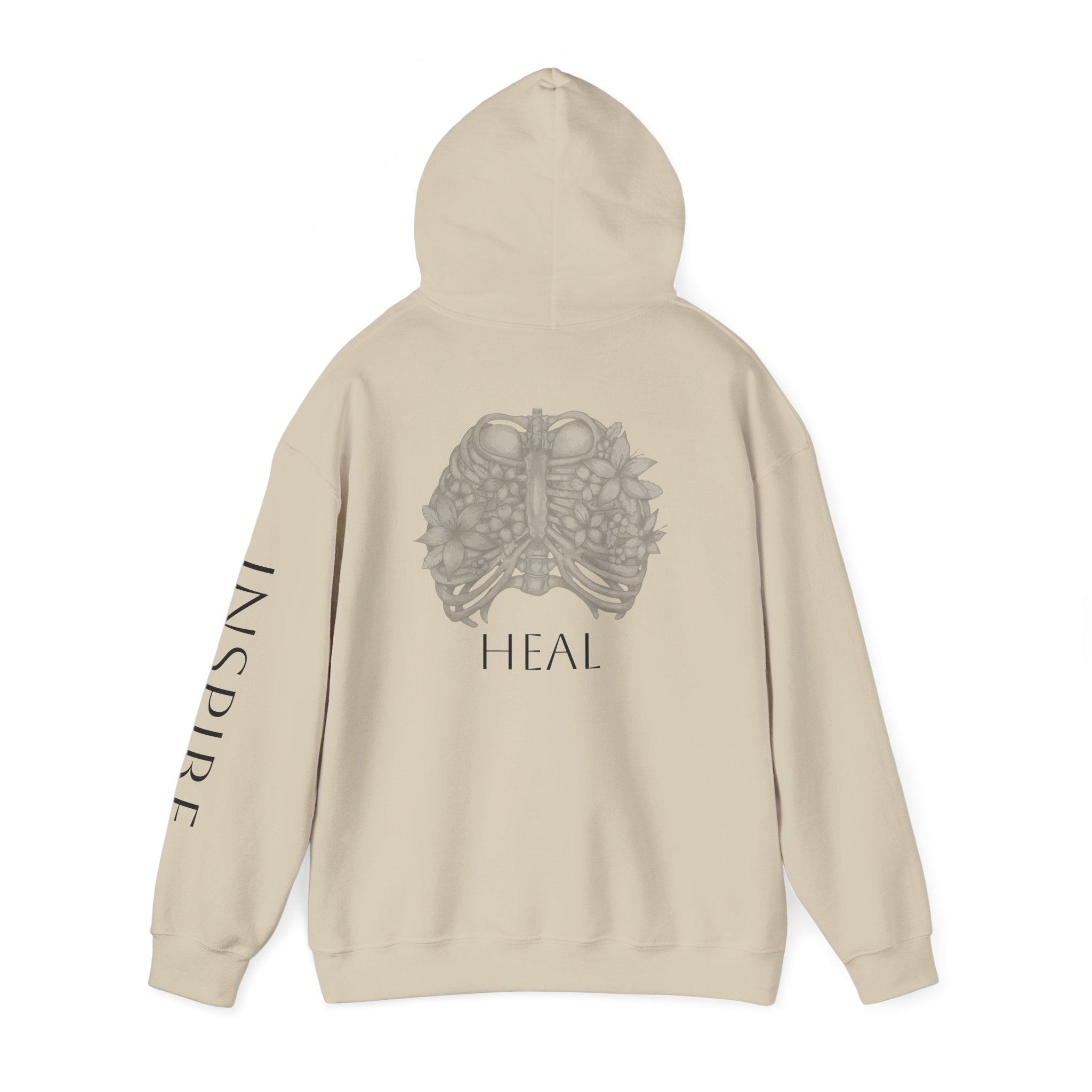 Inspire & Heal Hooded Sweatshirt - Cozy Motivational Apparel for Self-Care