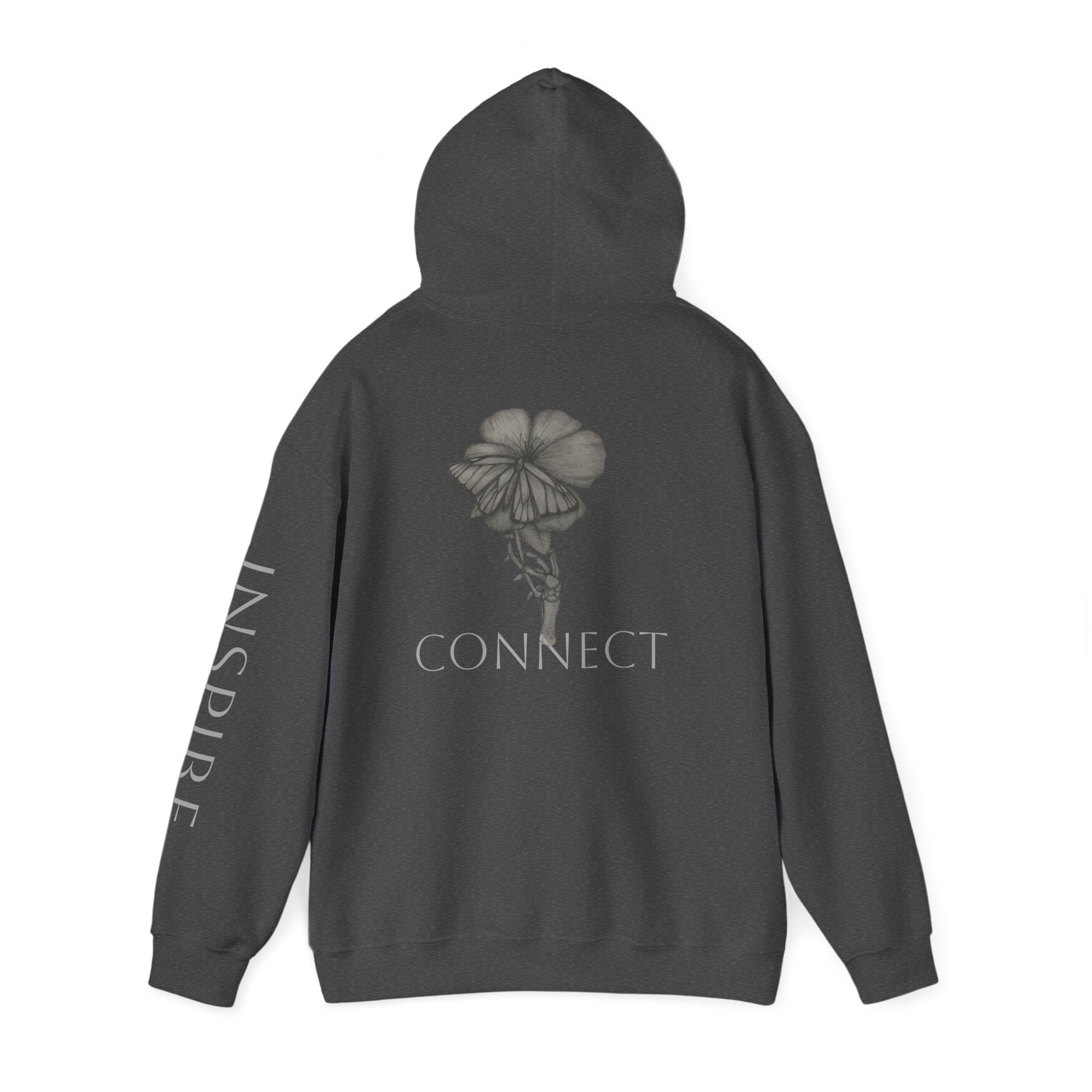 Inspire & Connect Hooded Sweatshirt - Cozy Motivational Apparel for Self-Care