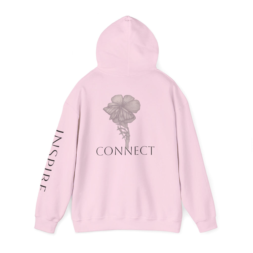 Inspire & Connect Hooded Sweatshirt - Cozy Motivational Apparel for Self-Care
