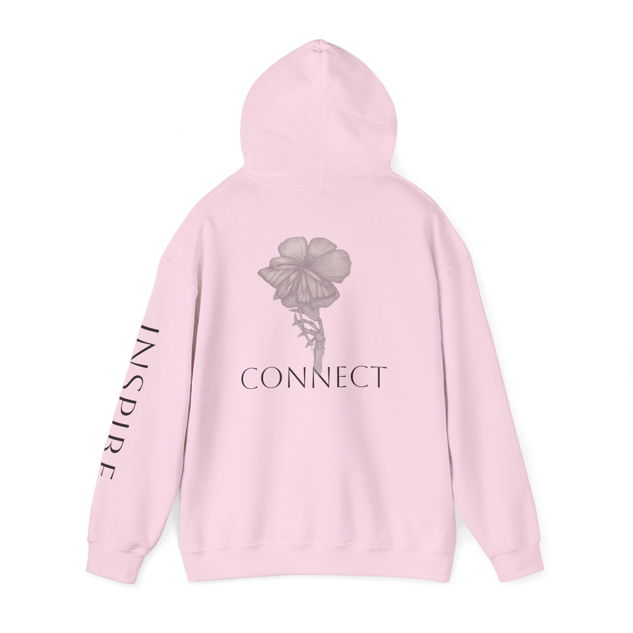 Inspire & Connect Hooded Sweatshirt - Cozy Motivational Apparel for Self-Care