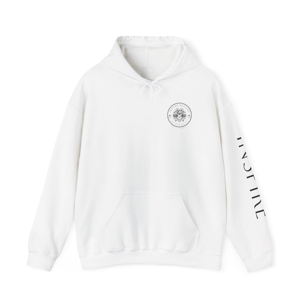 Inspire & Project Hooded Sweatshirt - Cozy Motivational Apparel for Self-Care