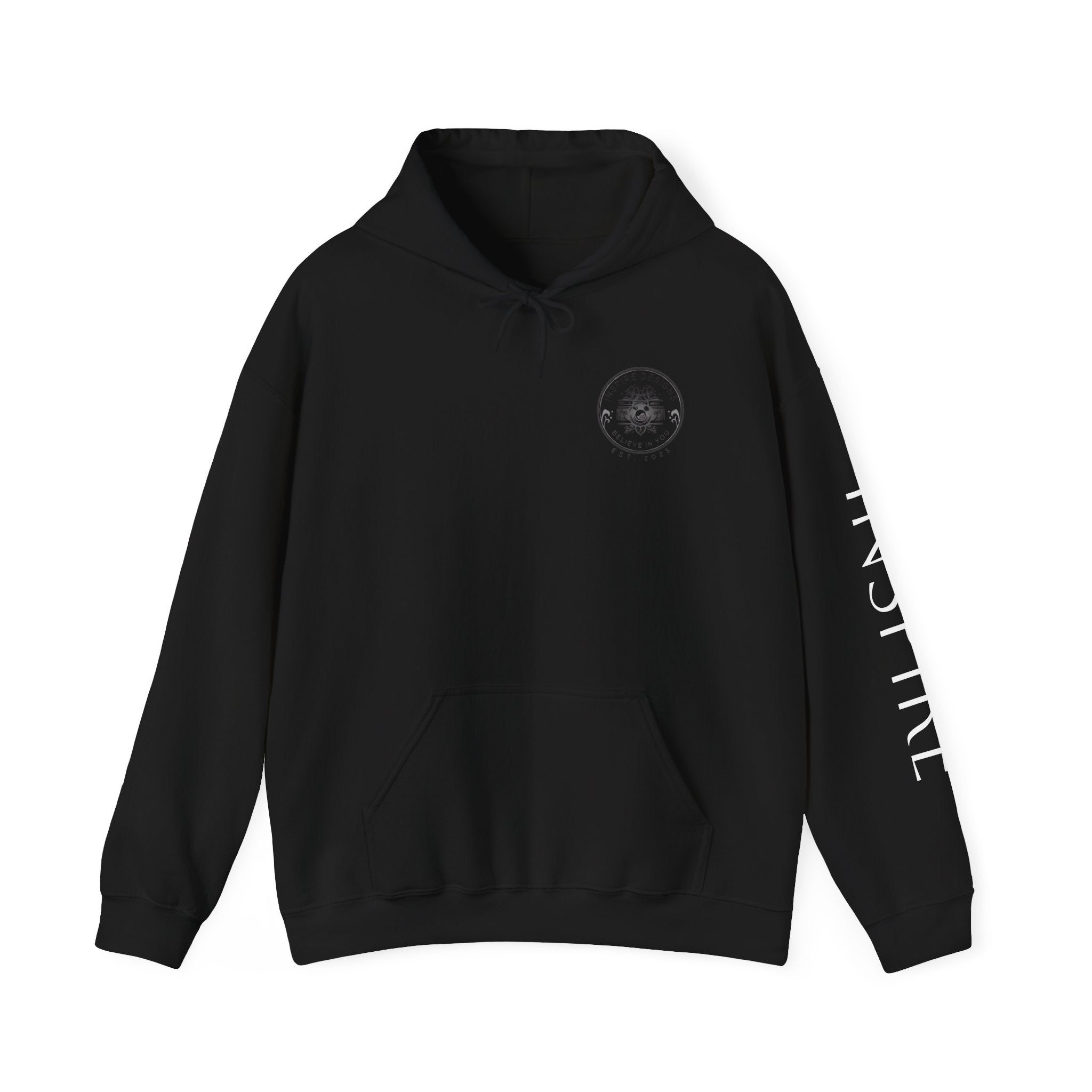 Inspire & Project Hooded Sweatshirt - Cozy Motivational Apparel for Self-Care