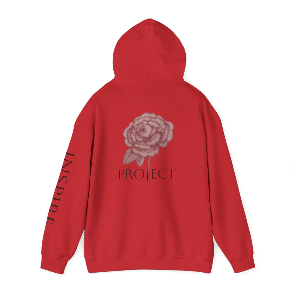 Inspire & Project Hooded Sweatshirt - Cozy Motivational Apparel for Self-Care