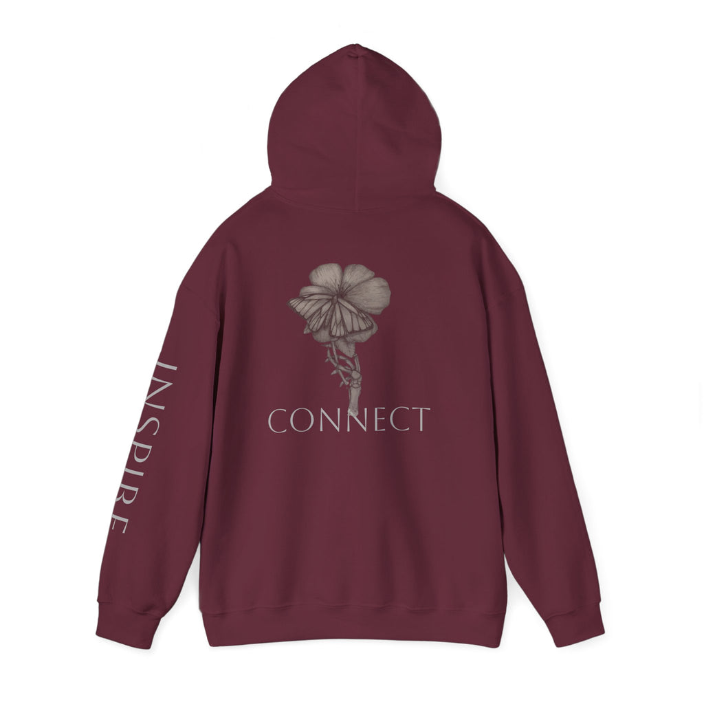 Inspire & Connect Hooded Sweatshirt - Cozy Motivational Apparel for Self-Care