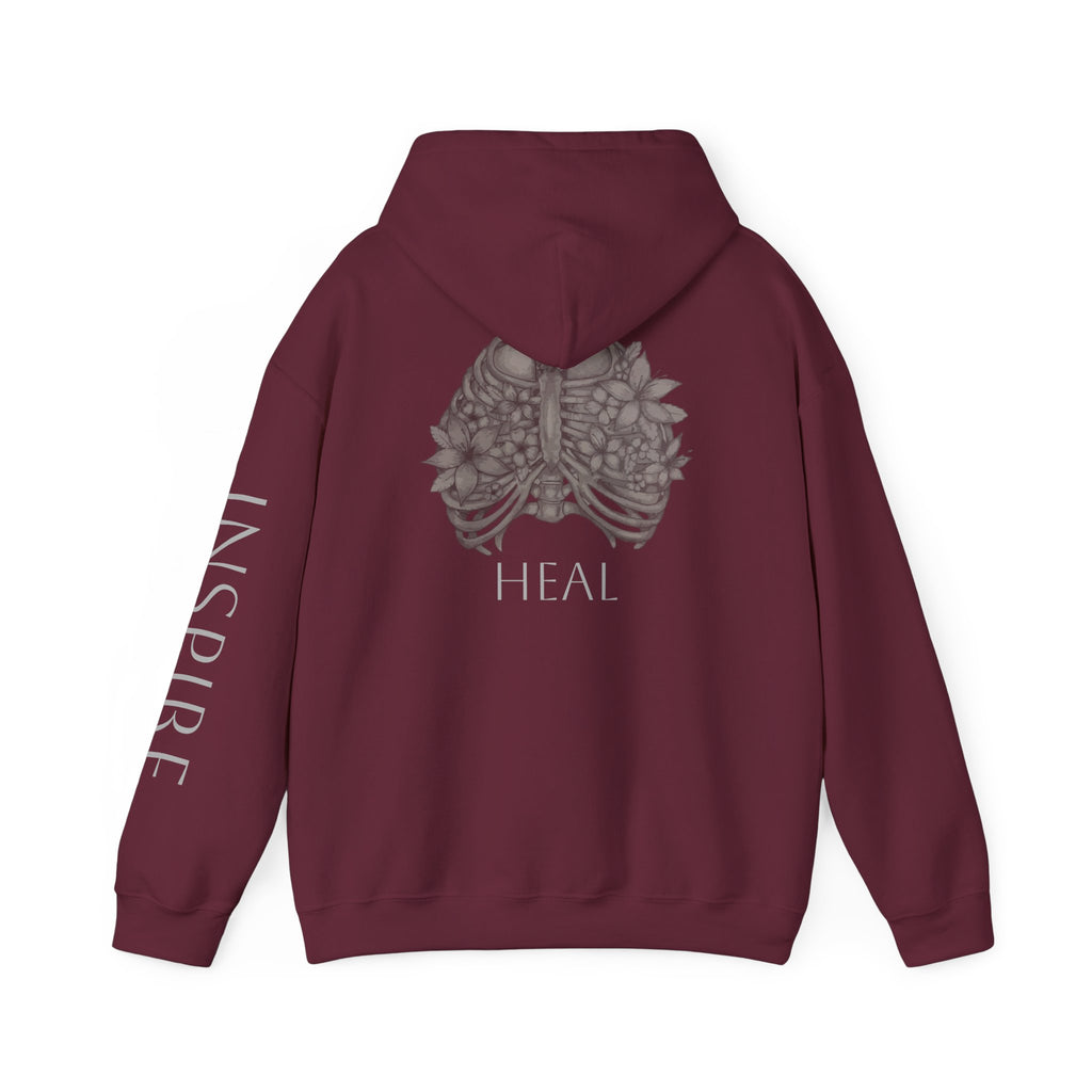 Inspire & Heal Hooded Sweatshirt - Cozy Motivational Apparel for Self-Care