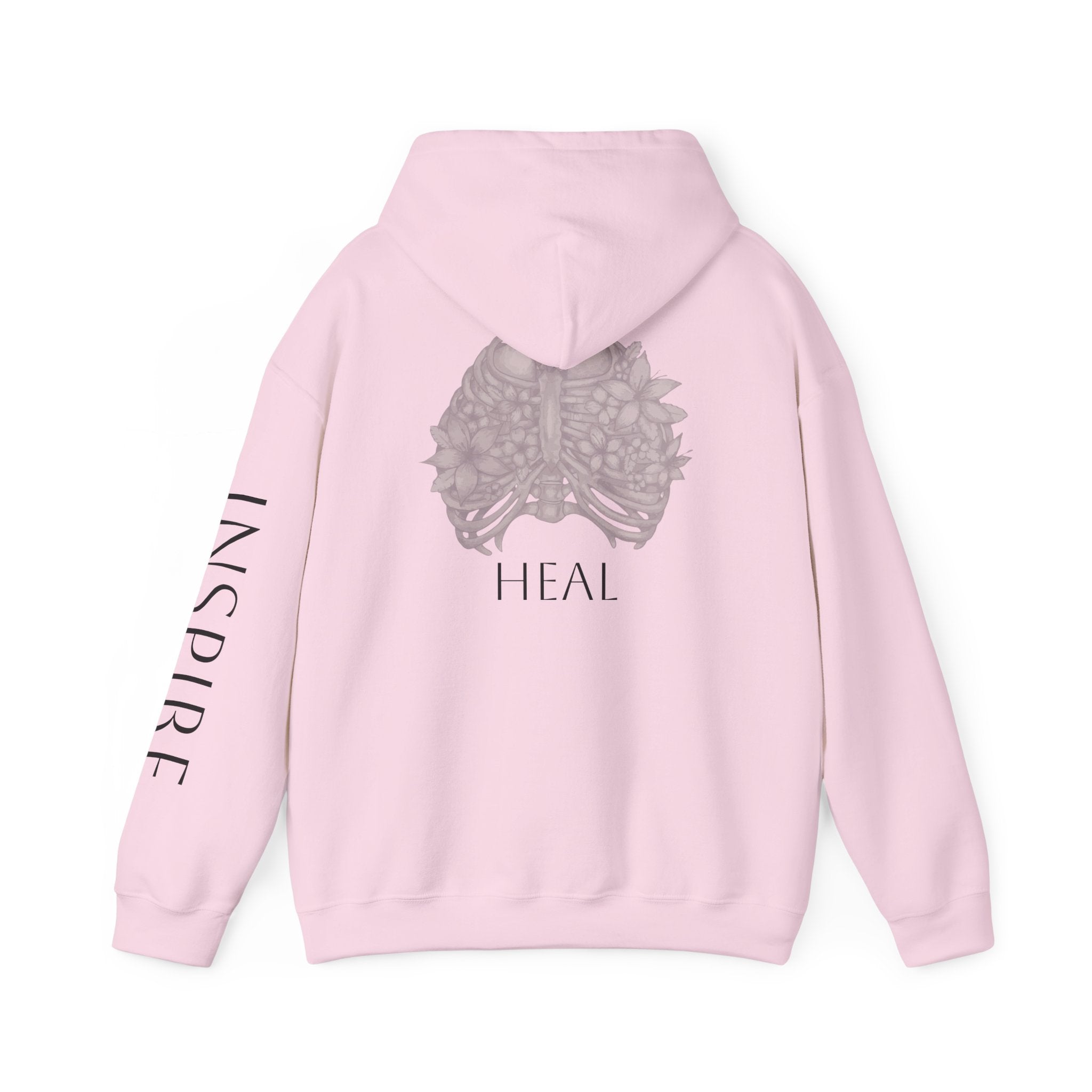 Inspire & Heal Hooded Sweatshirt - Cozy Motivational Apparel for Self-Care