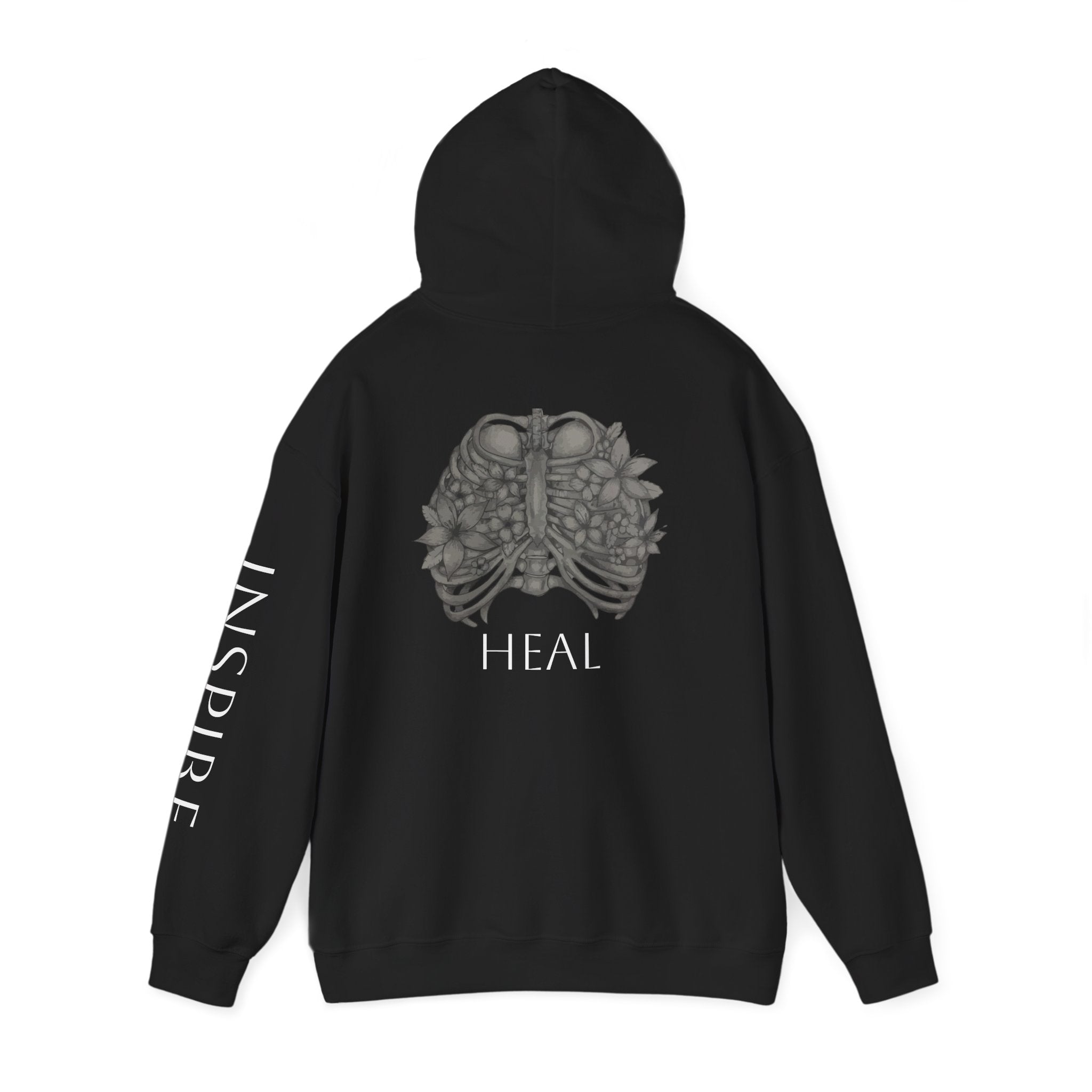 Inspire & Heal Hooded Sweatshirt - Cozy Motivational Apparel for Self-Care