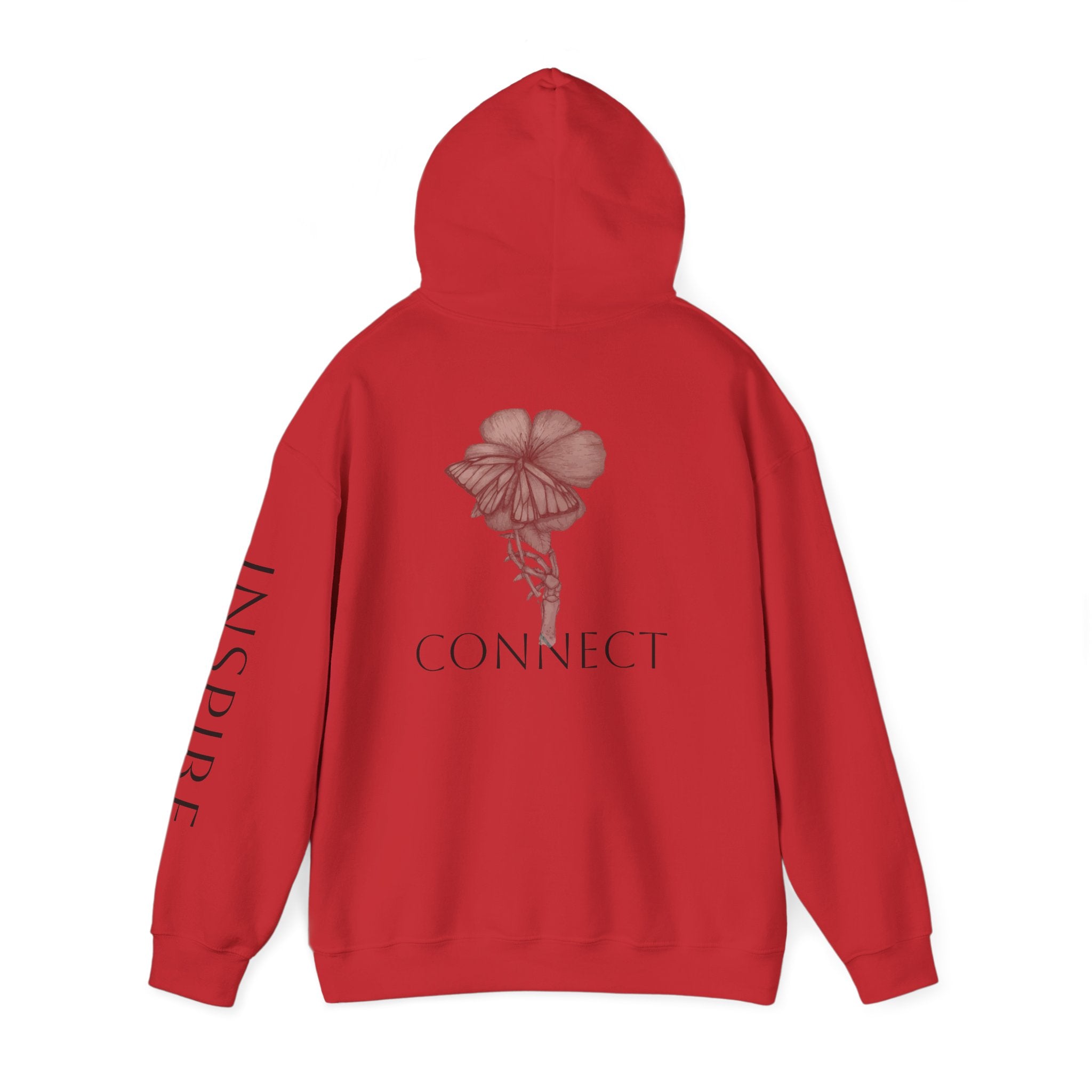 Inspire & Connect Hooded Sweatshirt - Cozy Motivational Apparel for Self-Care
