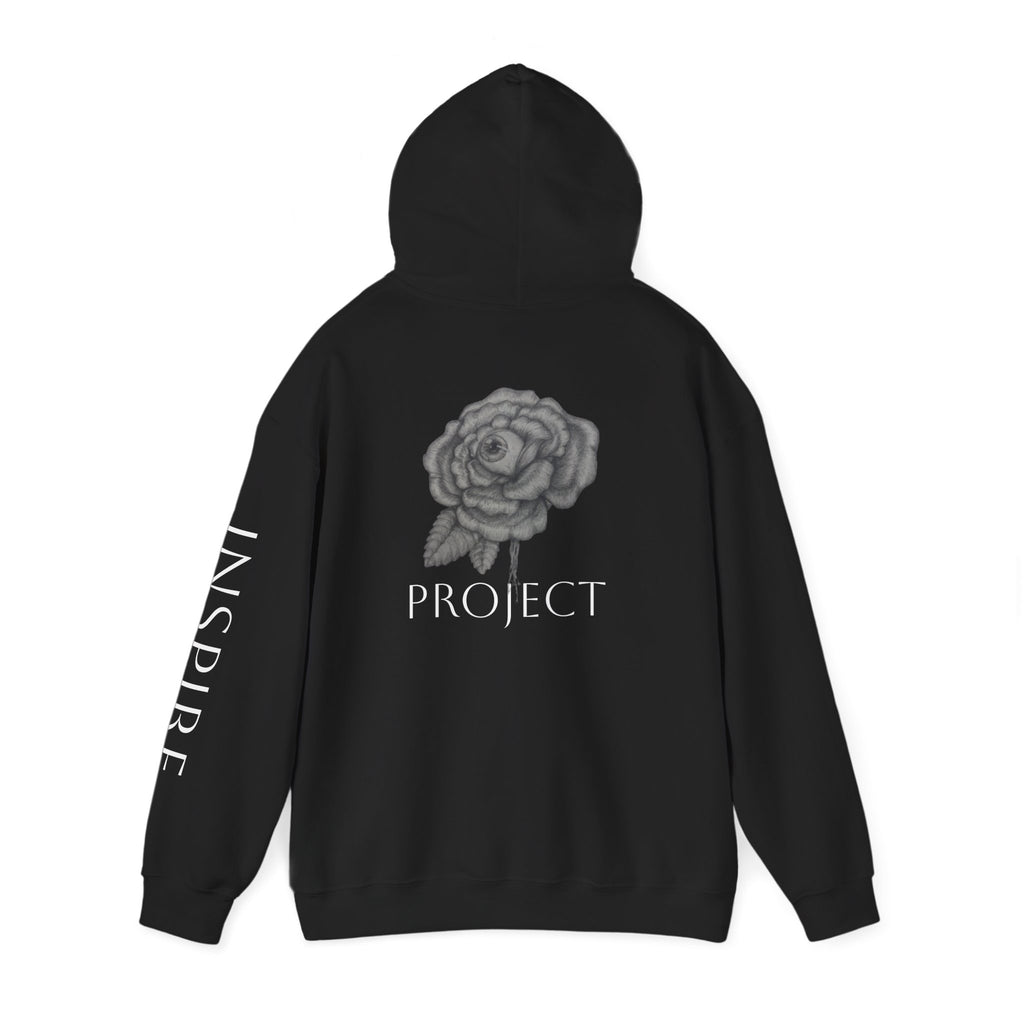 Inspire & Project Hooded Sweatshirt - Cozy Motivational Apparel for Self-Care