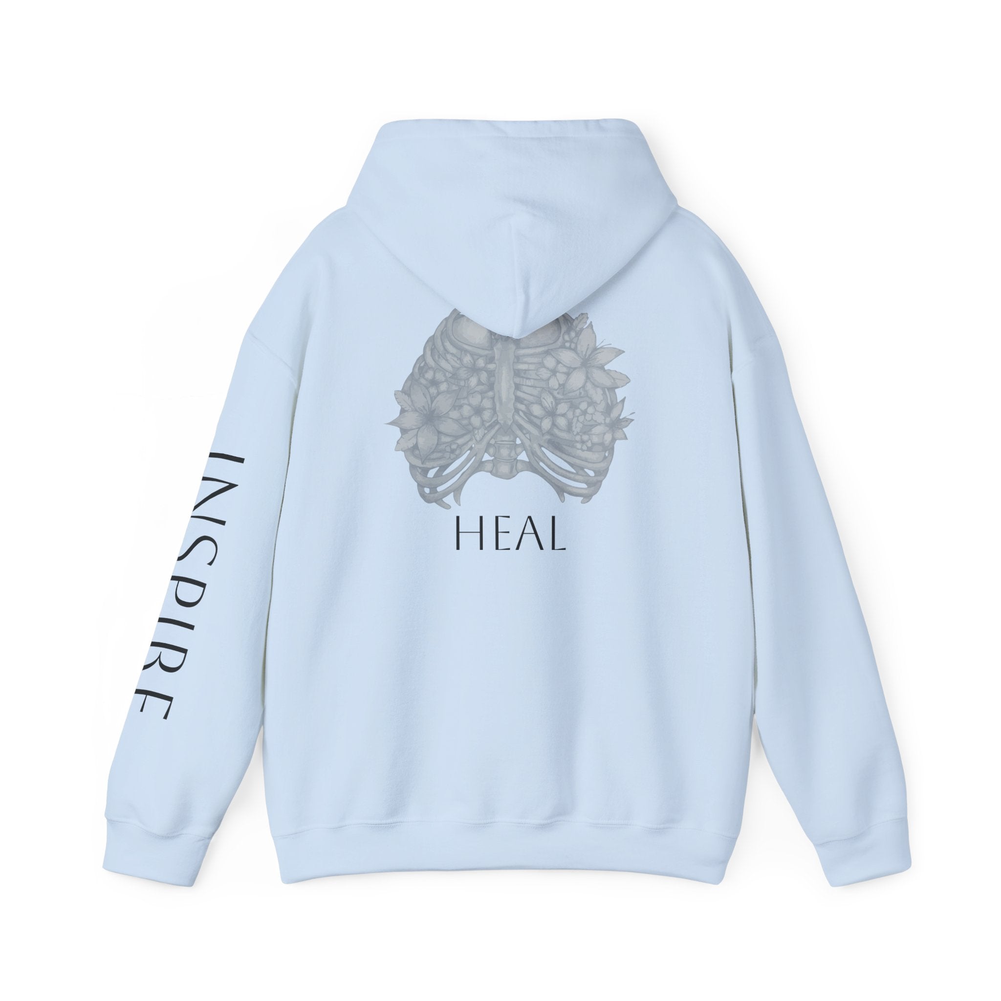 Inspire & Heal Hooded Sweatshirt - Cozy Motivational Apparel for Self-Care