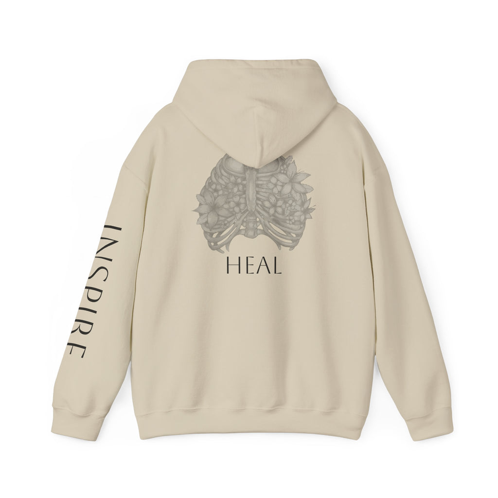 Inspire & Heal Hooded Sweatshirt - Cozy Motivational Apparel for Self-Care