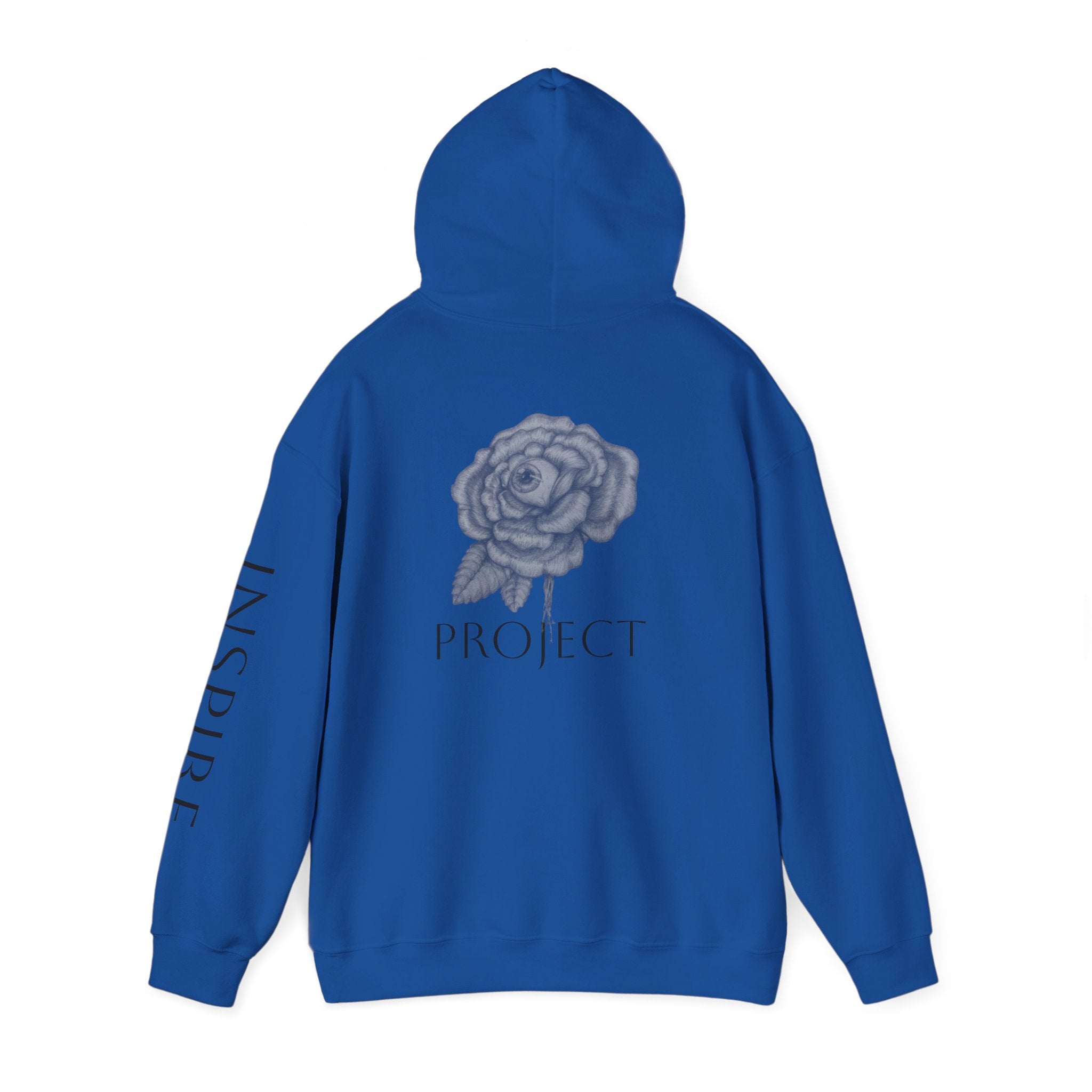 Inspire & Project Hooded Sweatshirt - Cozy Motivational Apparel for Self-Care