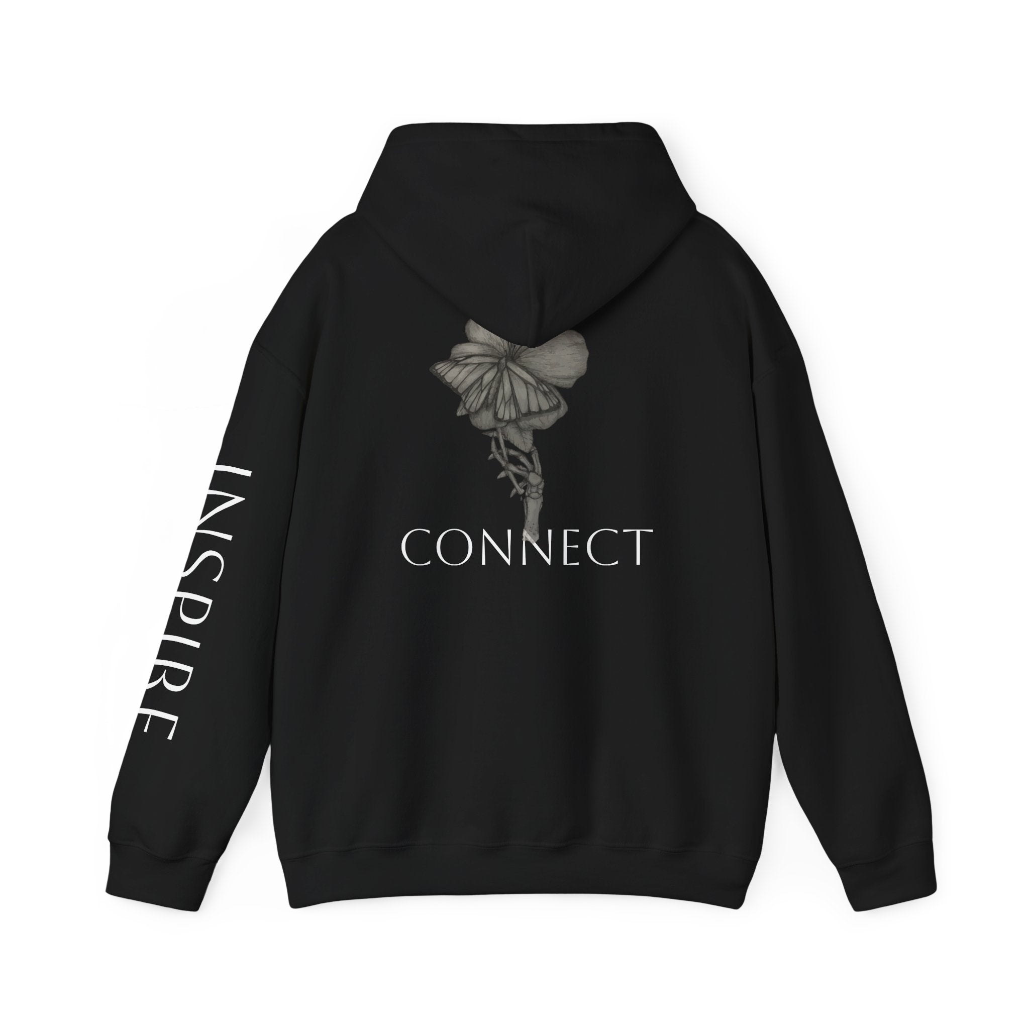 Inspire & Connect Hooded Sweatshirt - Cozy Motivational Apparel for Self-Care
