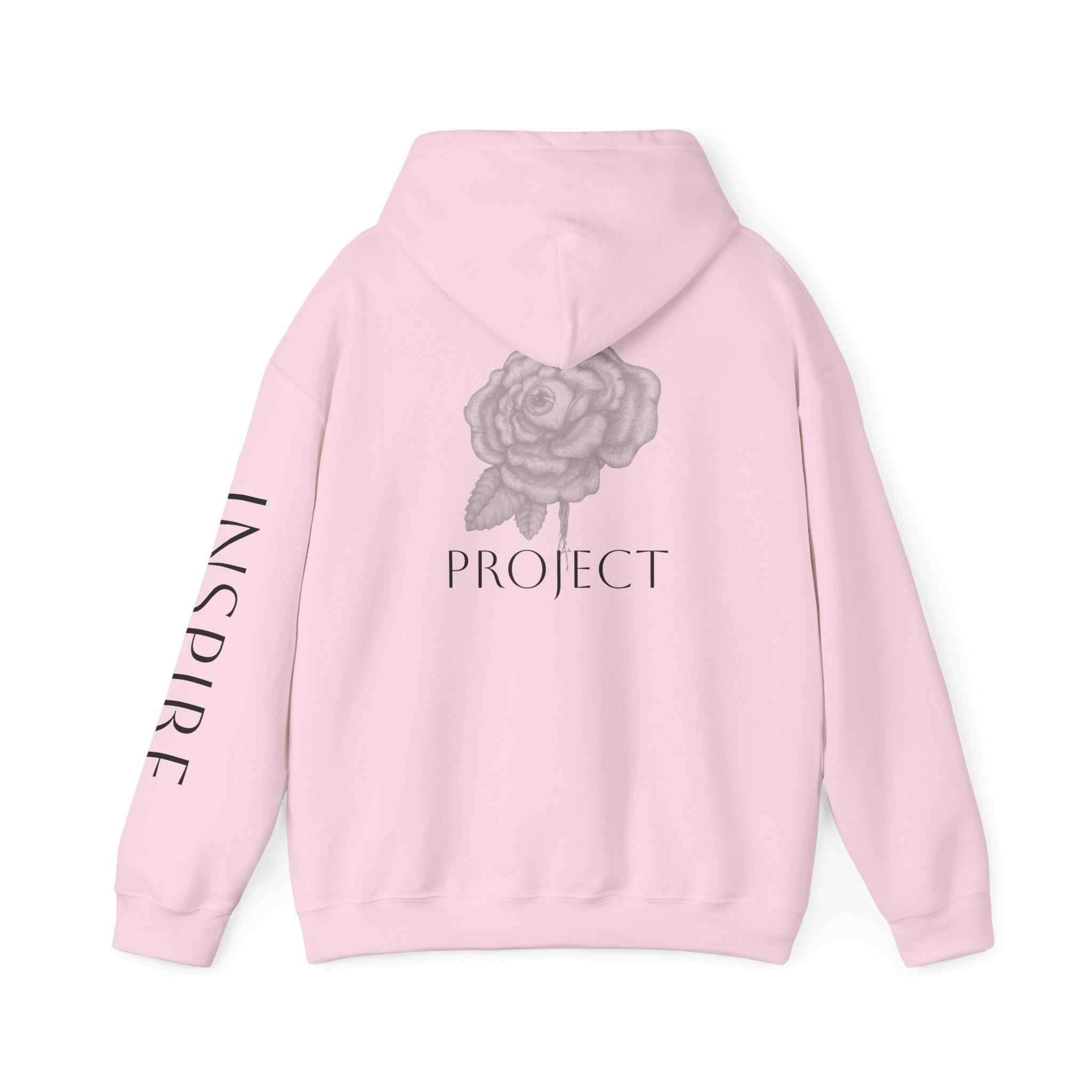 Inspire & Project Hooded Sweatshirt - Cozy Motivational Apparel for Self-Care