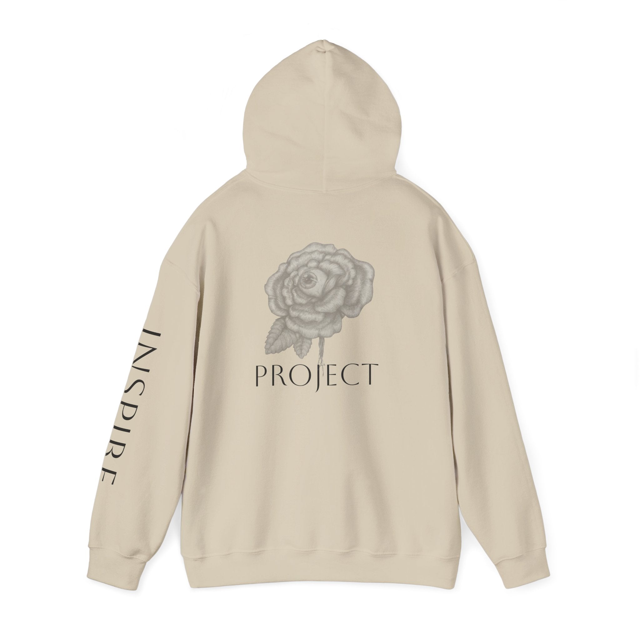 Inspire & Project Hooded Sweatshirt - Cozy Motivational Apparel for Self-Care