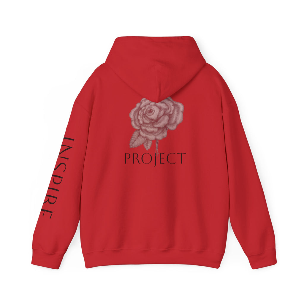 Inspire & Project Hooded Sweatshirt - Cozy Motivational Apparel for Self-Care